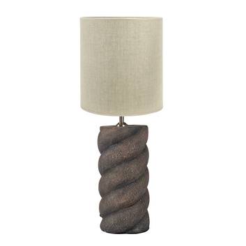 PR Home Spin bordlampe Ø 30 cm keramikkfot brun
