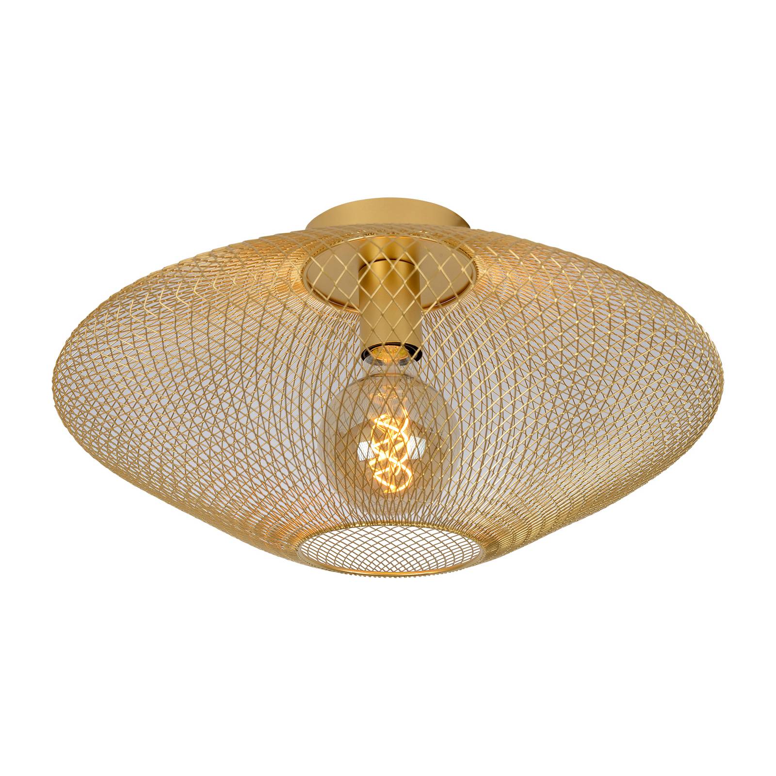 Deckenleuchte Mesh, trapezförmig, gold