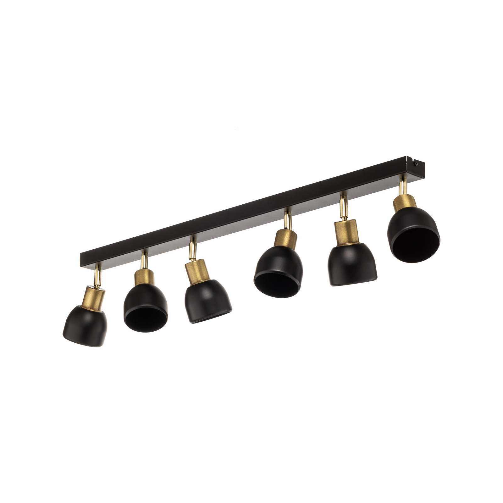 Frano takspotlight, seks lamper i svart/gull