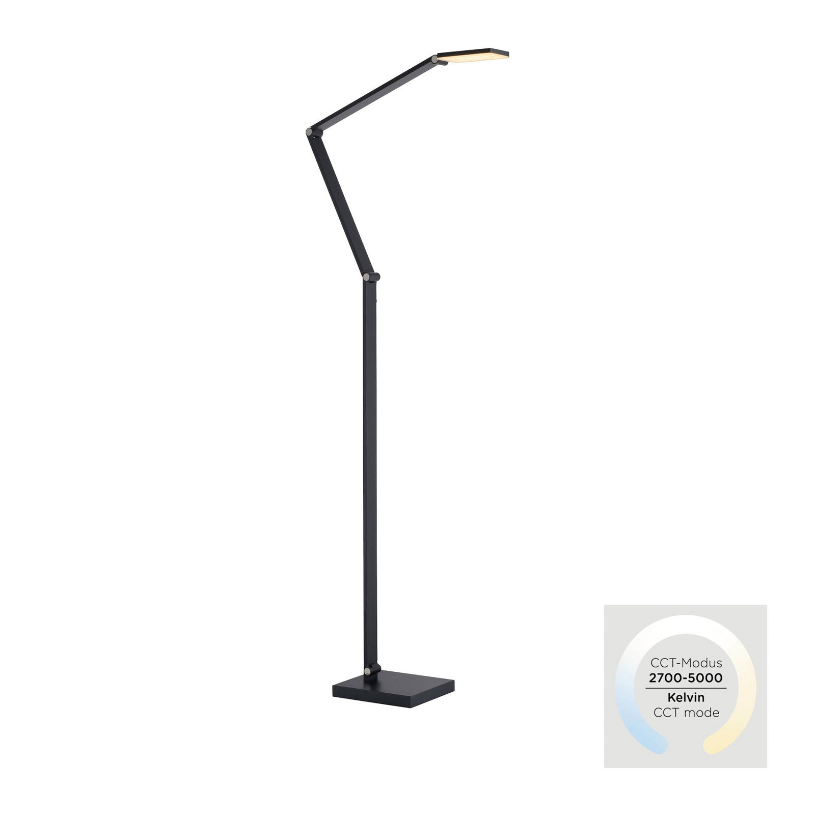 LED toršeras „SAMSKY“, pilkos spalvos, aukštis 161 cm, metalinis, jutiklinis