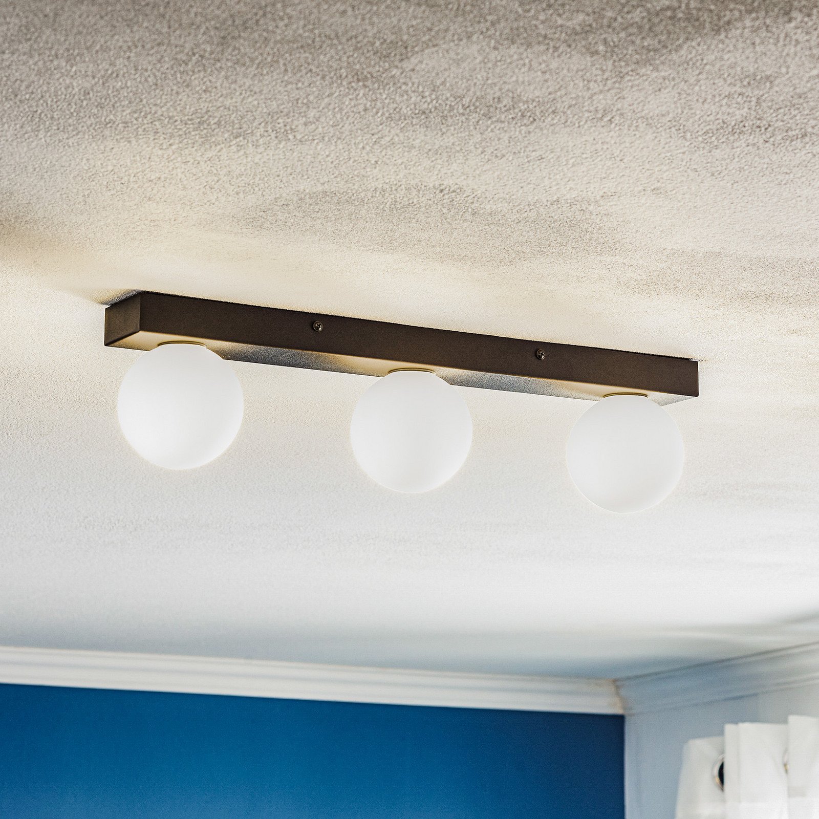 Markslöjd Mini plafonieră pentru baie 3 becuri negru sticlă/metal - modern - negru satinat