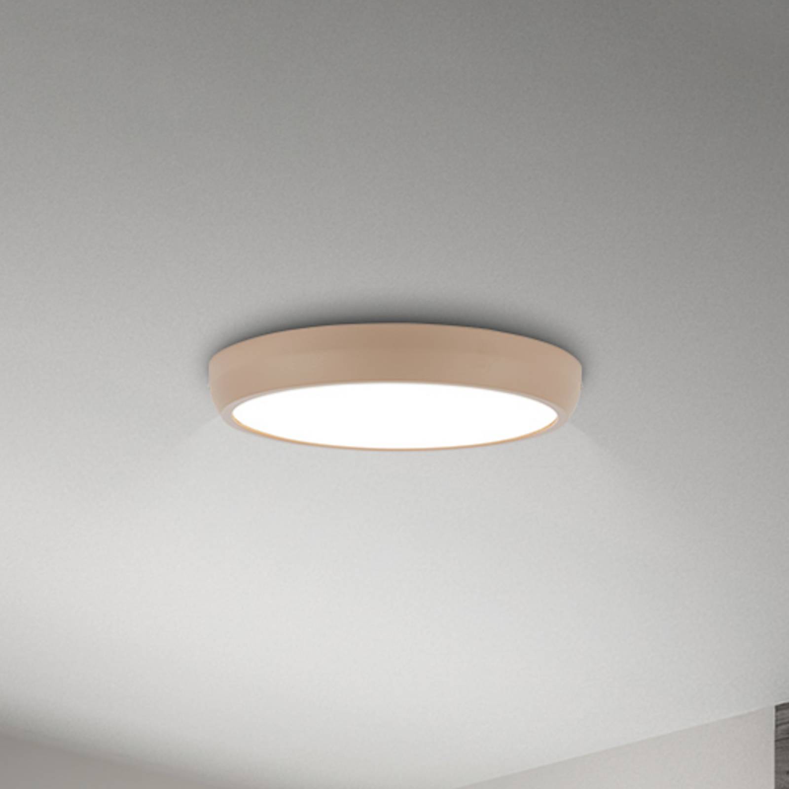 Lampa sufitowa LED Navaro, beżowo-biała, Ø 28 cm, 4 000 K