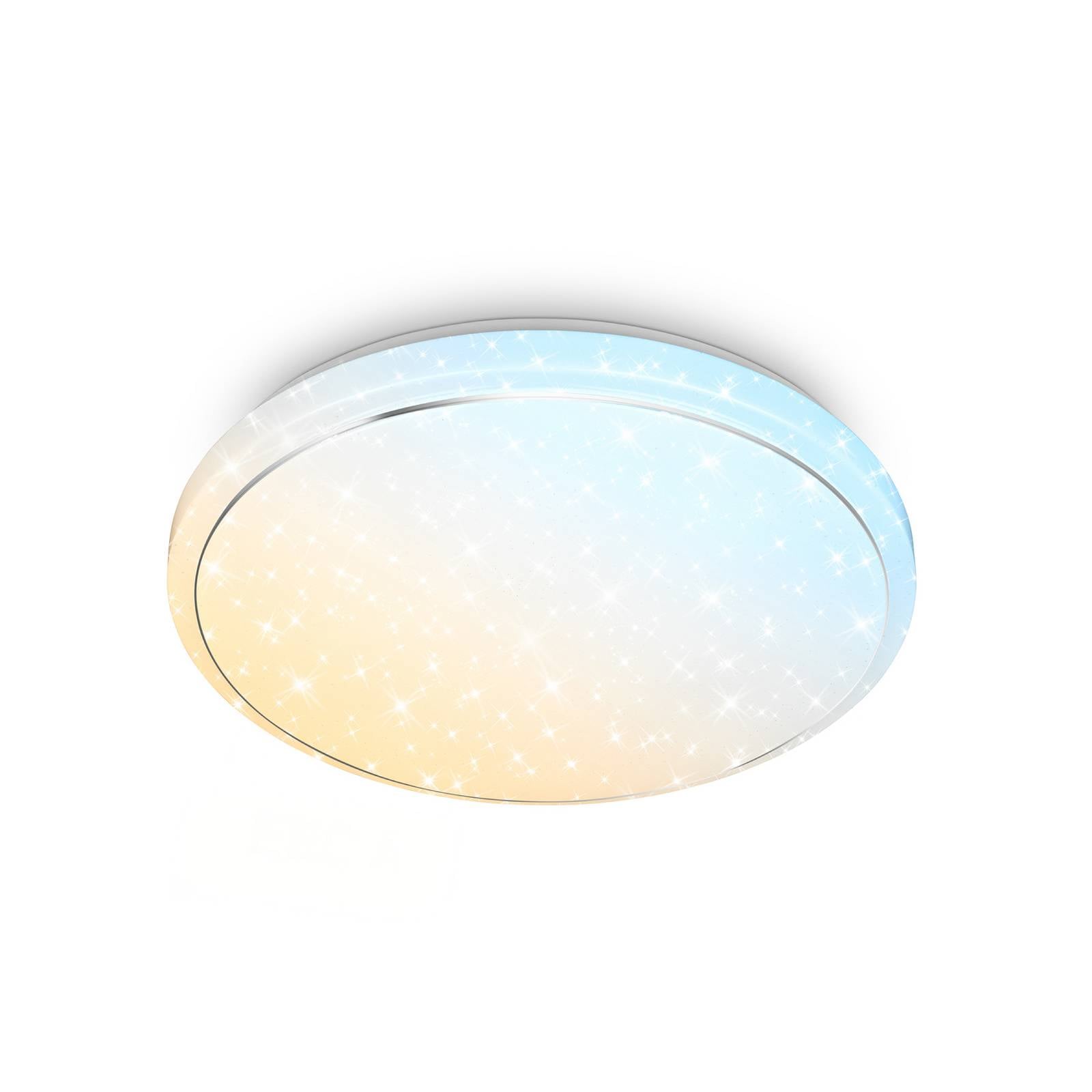 Briloner Plafonnier LED Star, blanc, décor étoilé, CCT, à intensité variable