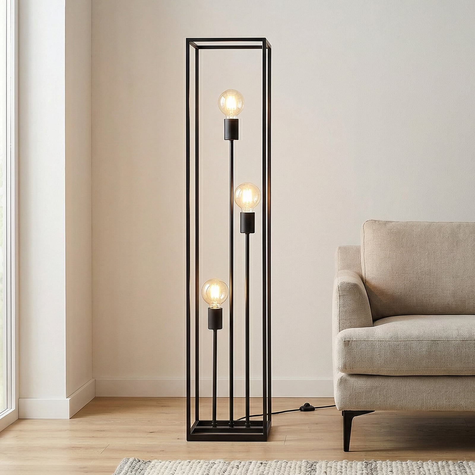 Krisha Floor Lamp Black - Lindby