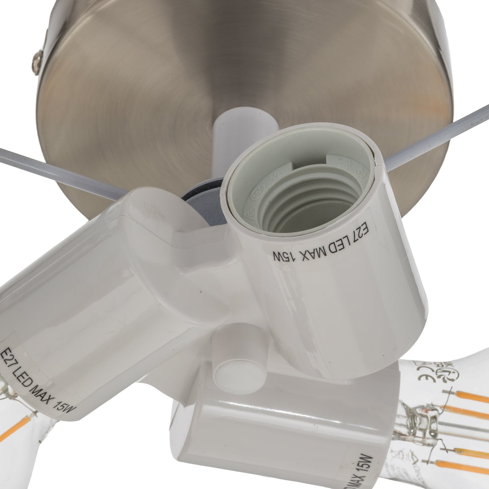 Lindby loftlampe Sebatin, Ø 40 cm, hvid, stof, E27 Lindby loftlampe Sebatin, Ø 40 cm, hvid, stof, E27