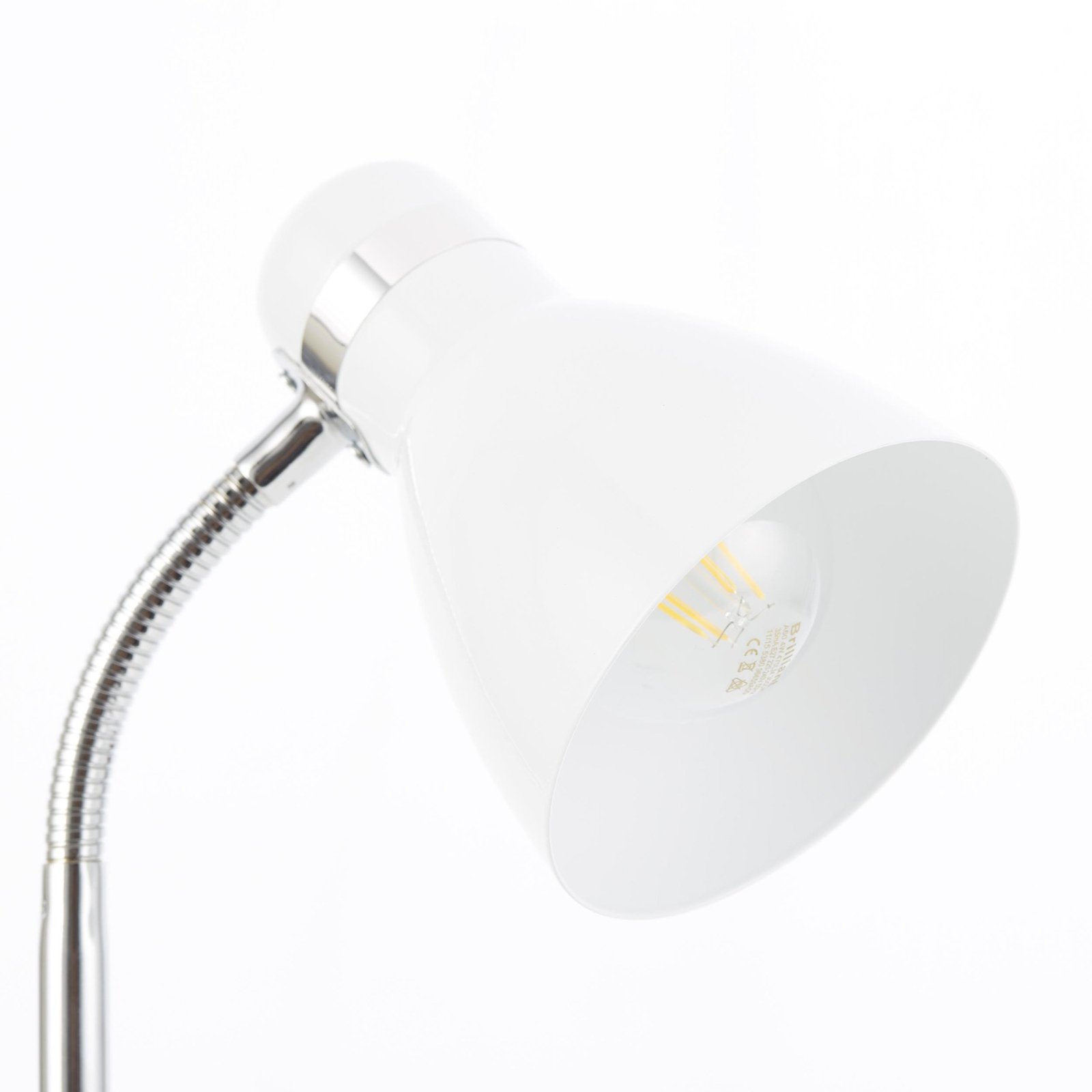 Lámpara de mesa Allison, blanca, altura 33,5 cm, metal