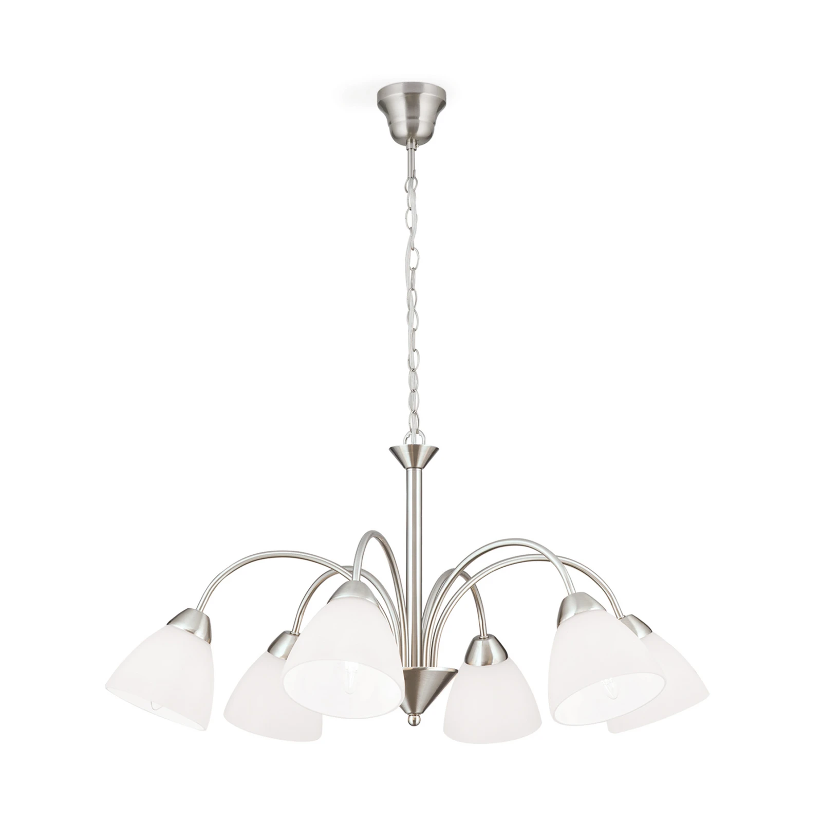 Hängeleuchte Kinga, nickel, 6-flammig
