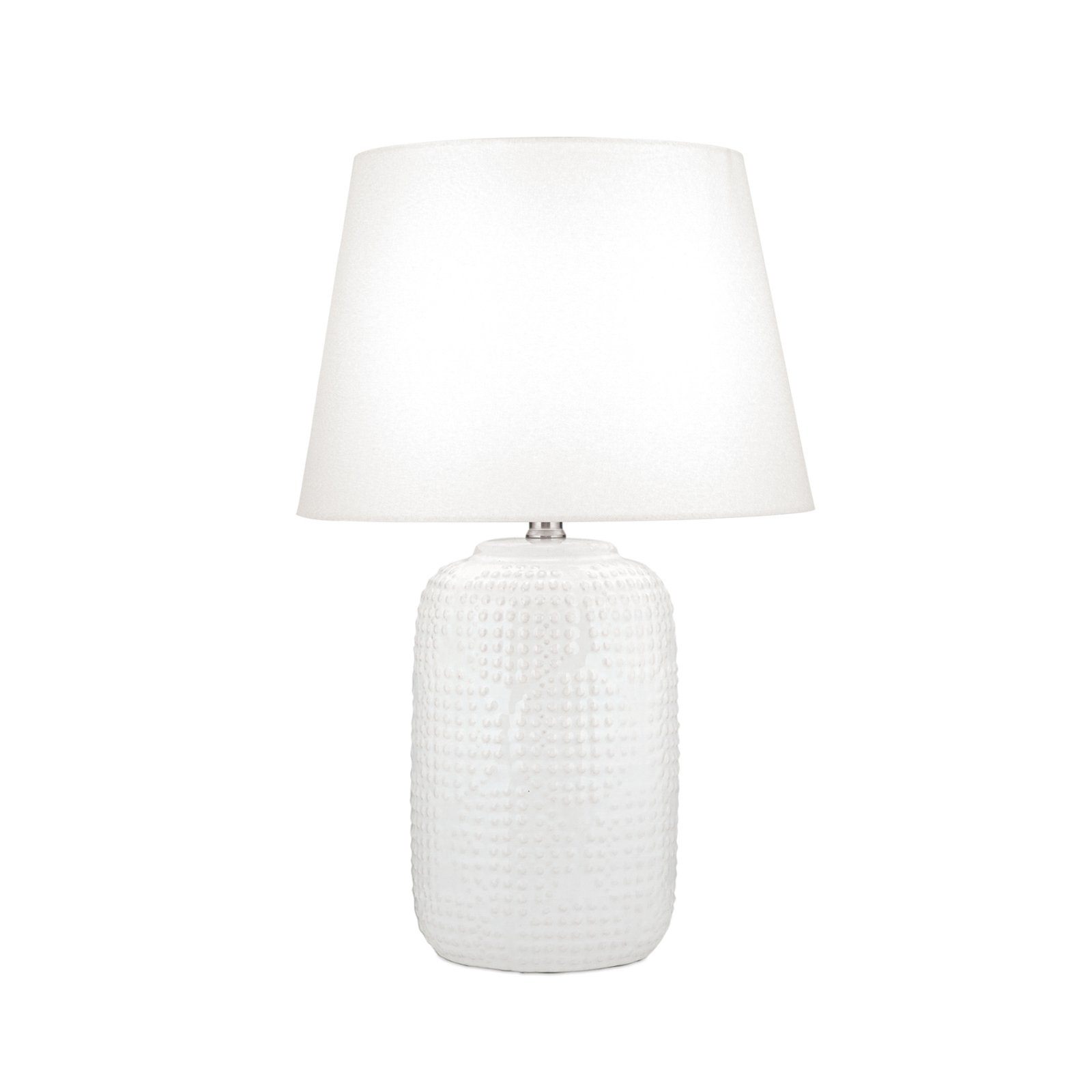 Lampe de table Coral, blanc, hauteur 51 cm, céramique/lin