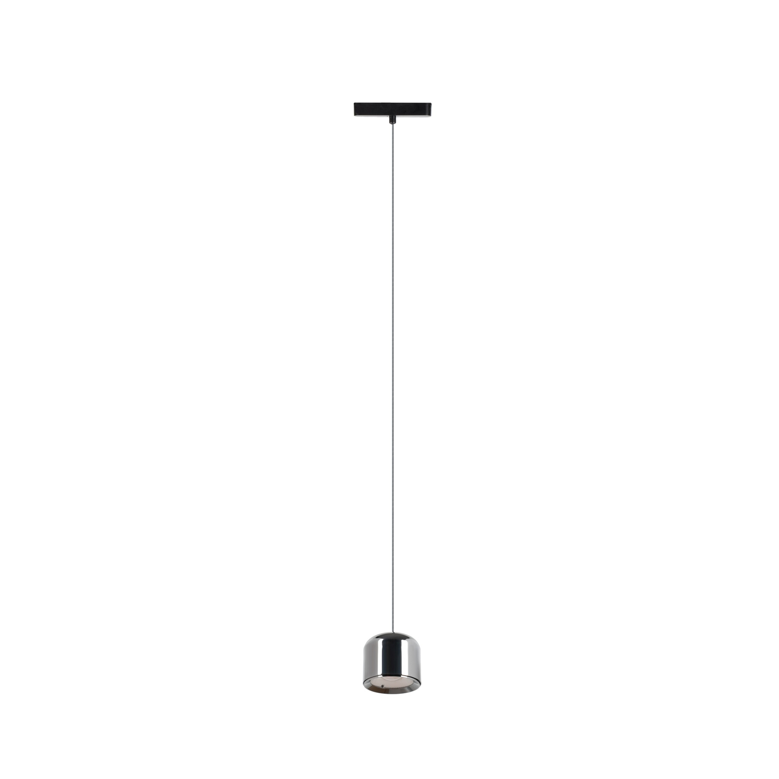 Lindby LED-pendellampe Lumaro, svart, Ø 8,2 cm, aluminium, 48V