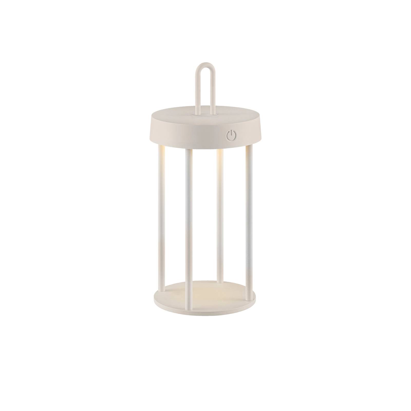 JUST LIGHT Akku Tischleuchte ANSELM, 1x LED-Board/1,50Watt/2700Kelvin, IP44, Greige