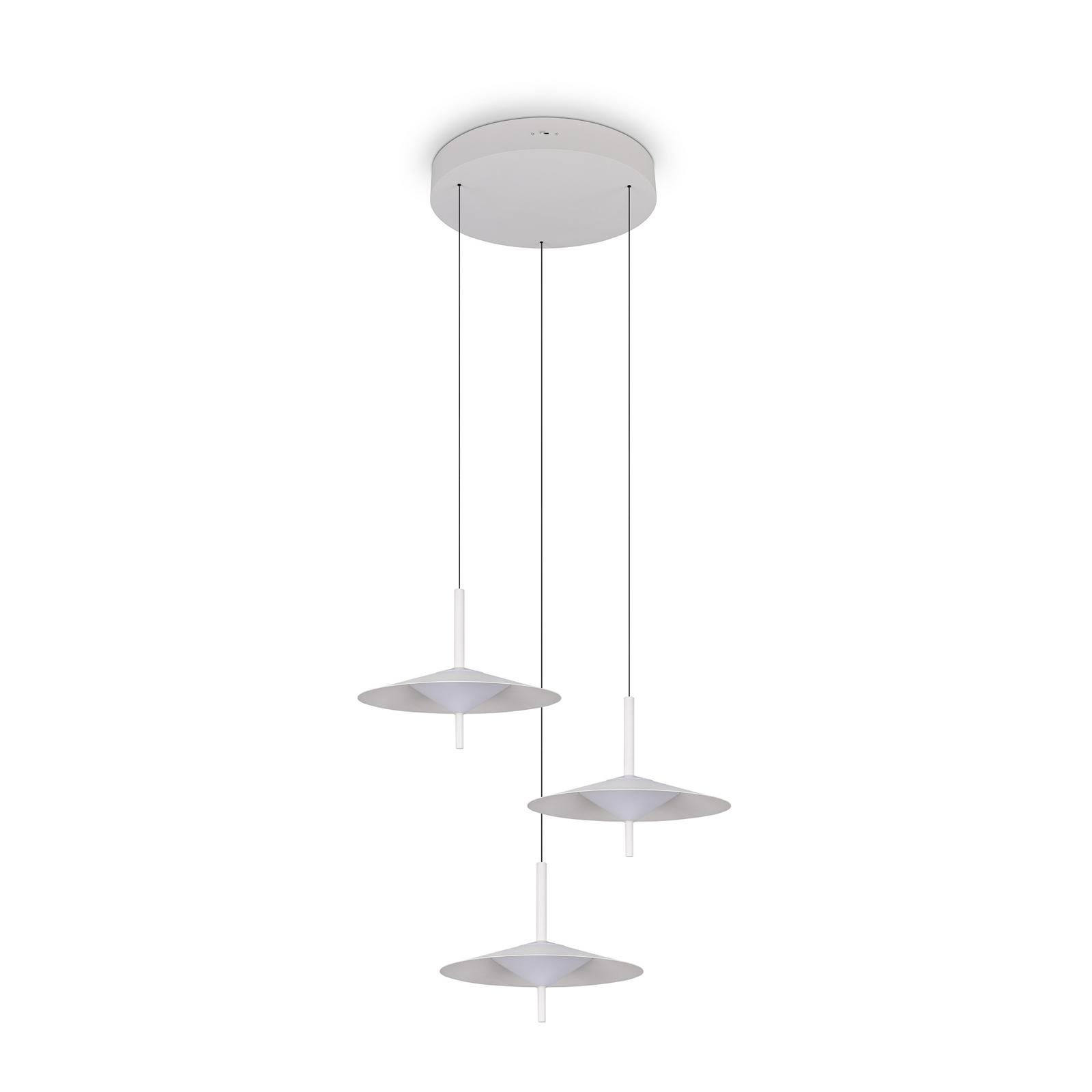 LED piekaramā lampa „Amalo“, matēti balta, Ø 67 cm, metāls, CCT 3-flg.