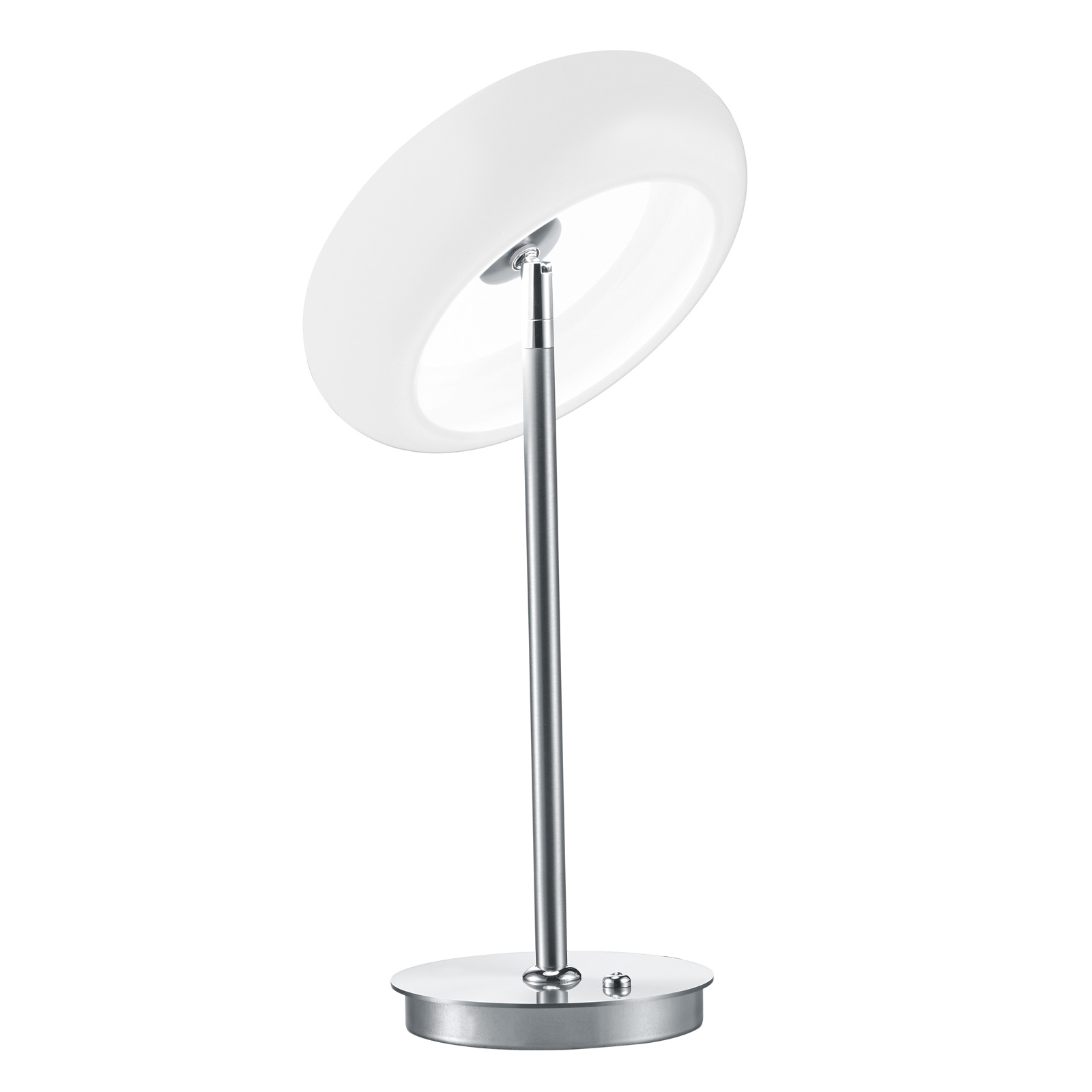 BANKAMP Centa LED table lamp, nickel, for Living / Dining Room, glass, metal, 24 W, energy efficiency: A+, H: 34 cm