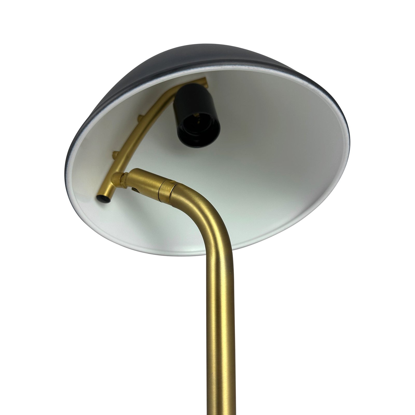 Dyberg Larsen table lamp Oulu, black/brass, height 47 cm