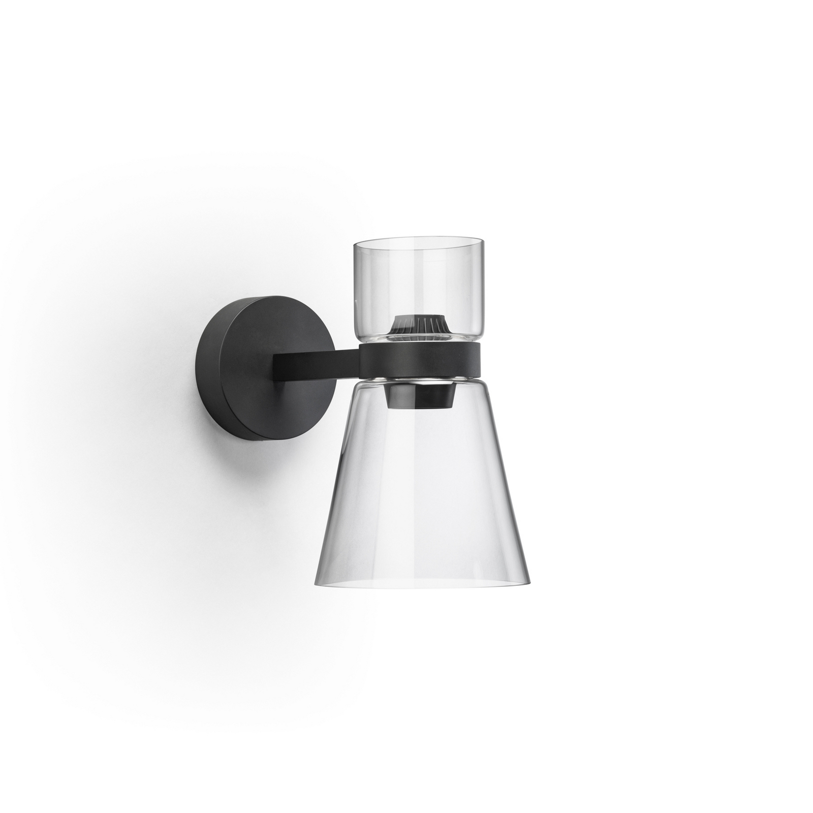 Flos LED-Wandleuchte Nocturne Cone, schwarz, Glas, dimmbar Flos LED-Wandleuchte Nocturne Cone, schwarz, Glas, dimmbar