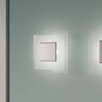 Quitani LED-seinävalaisin Lole, lasi, matta alumiini, 25 x 25 cm