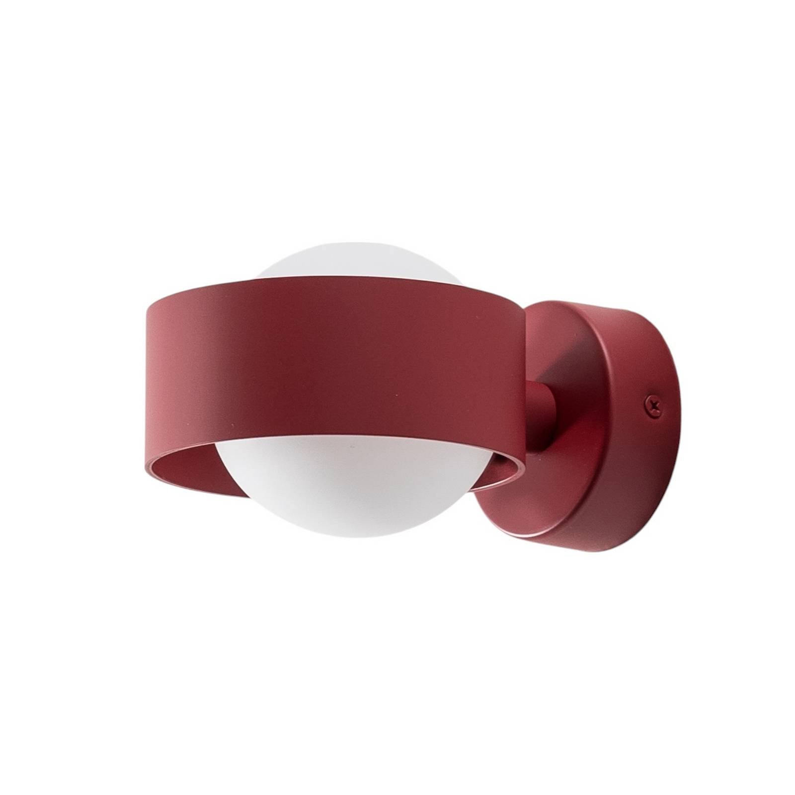 Wandleuchte Mado aus Glas und Stahl, rot