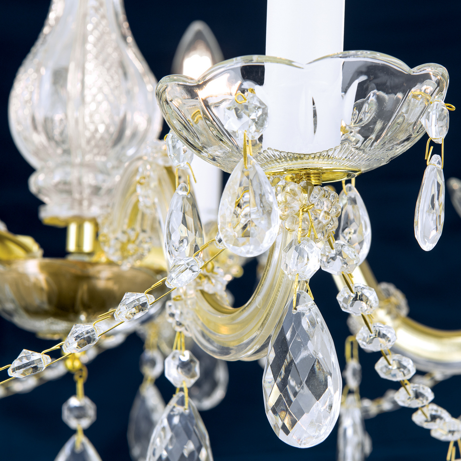 Marie Claire chandelier crystal glass 5-bulb