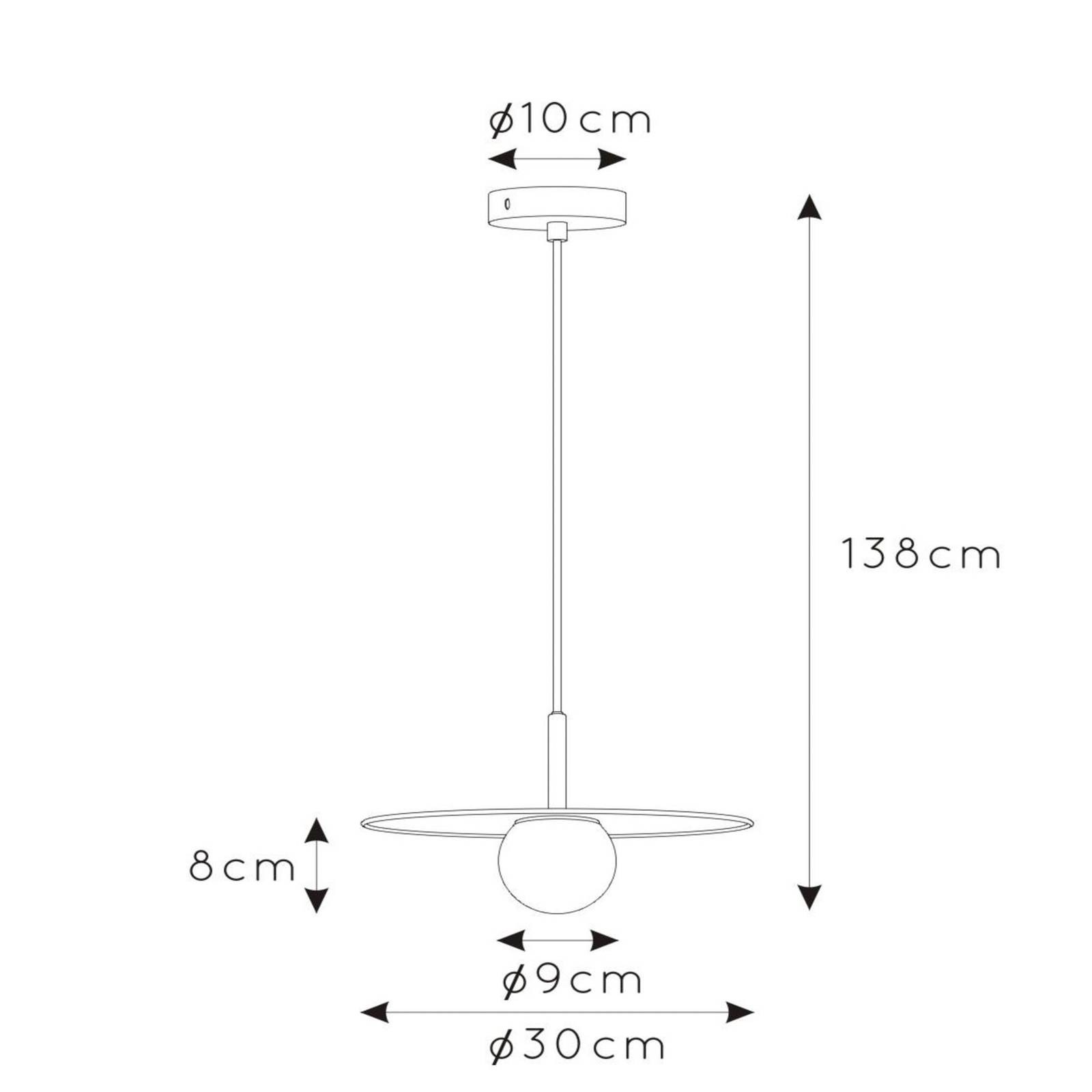 Image of Lucide Suspension Topher, Ø 30 cm, chromé mat/opale 5411212302977