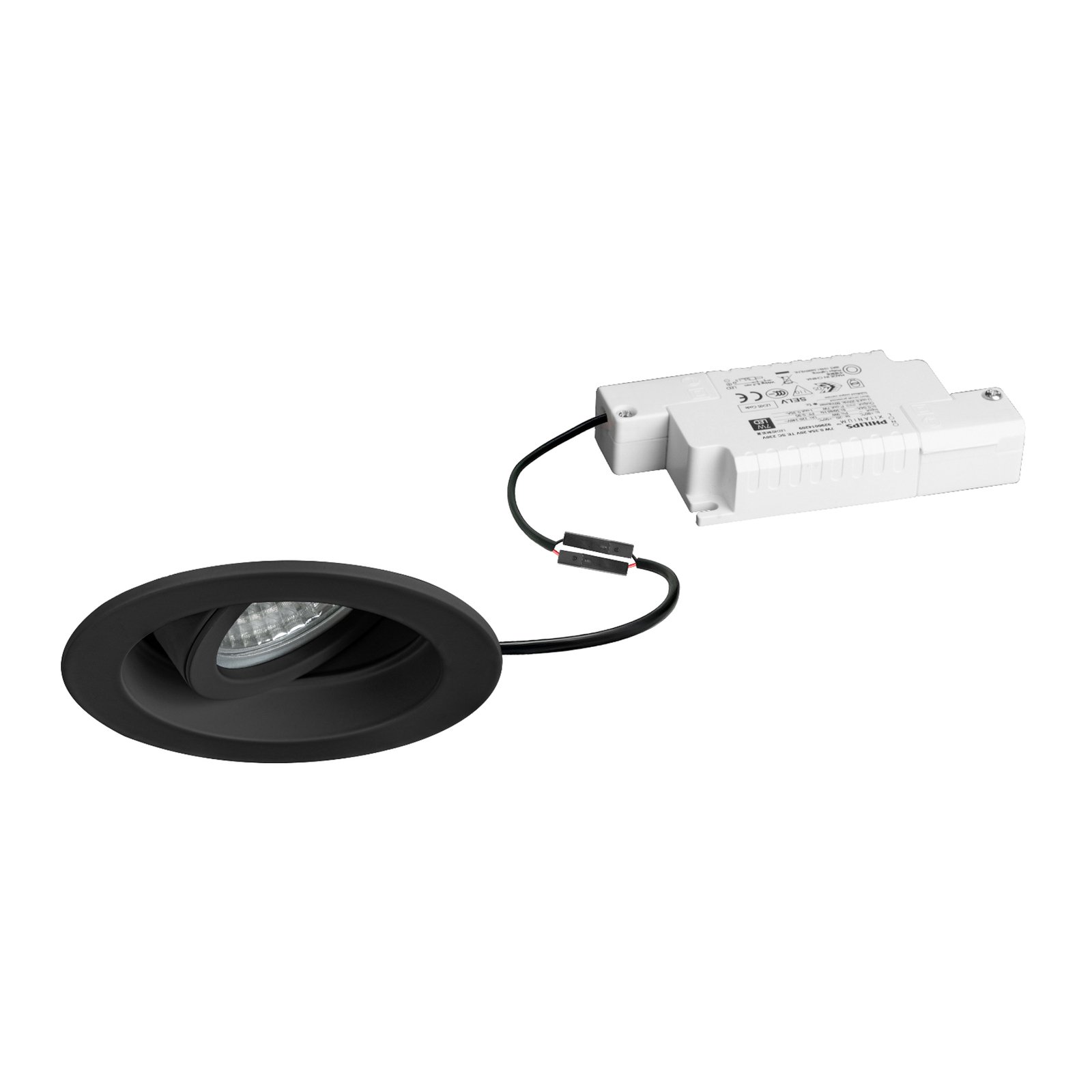 BRUMBERG Tirrel deep LED recessed spotlight RC, 830, round, black