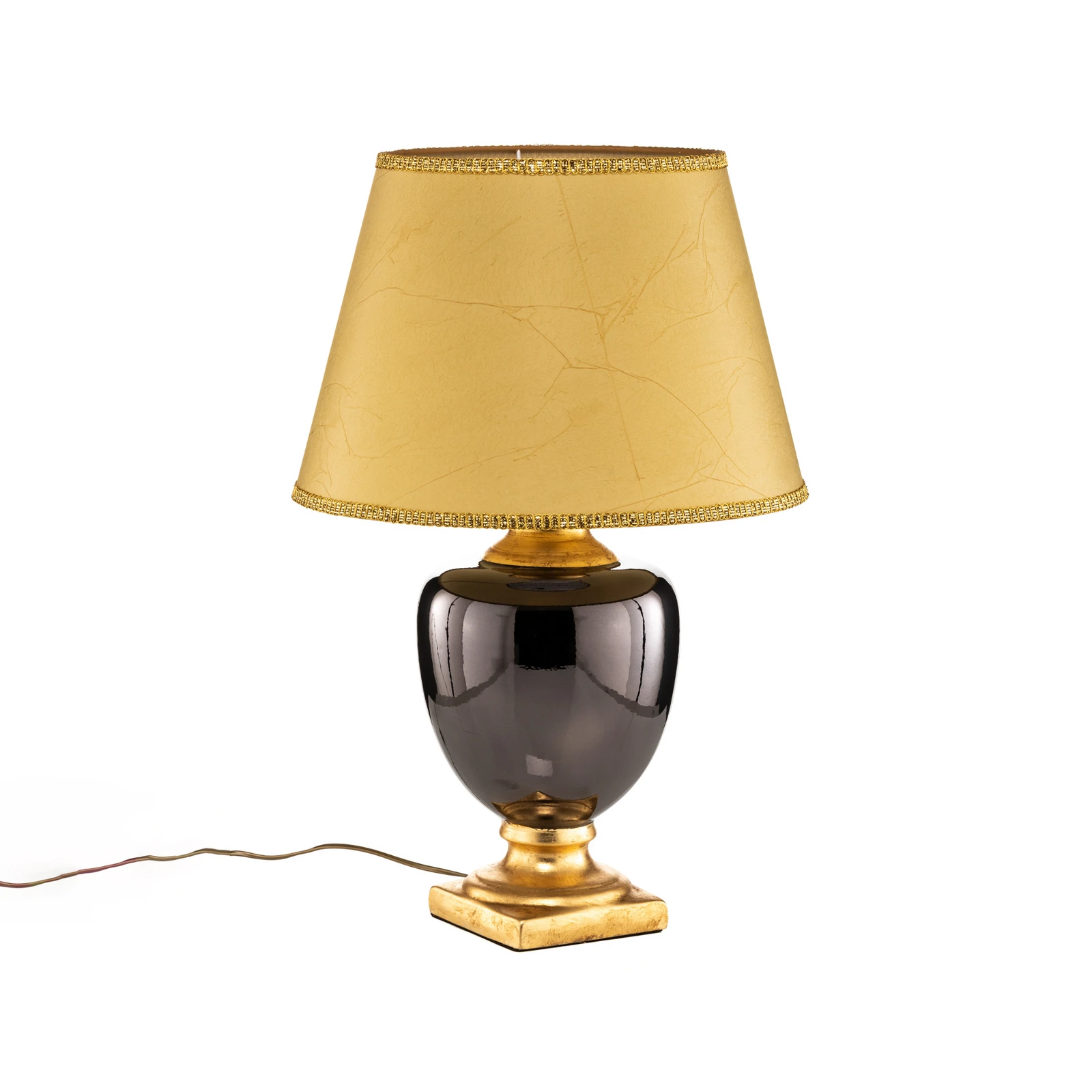 Lampe à poser Mozart en gris miroir/doré