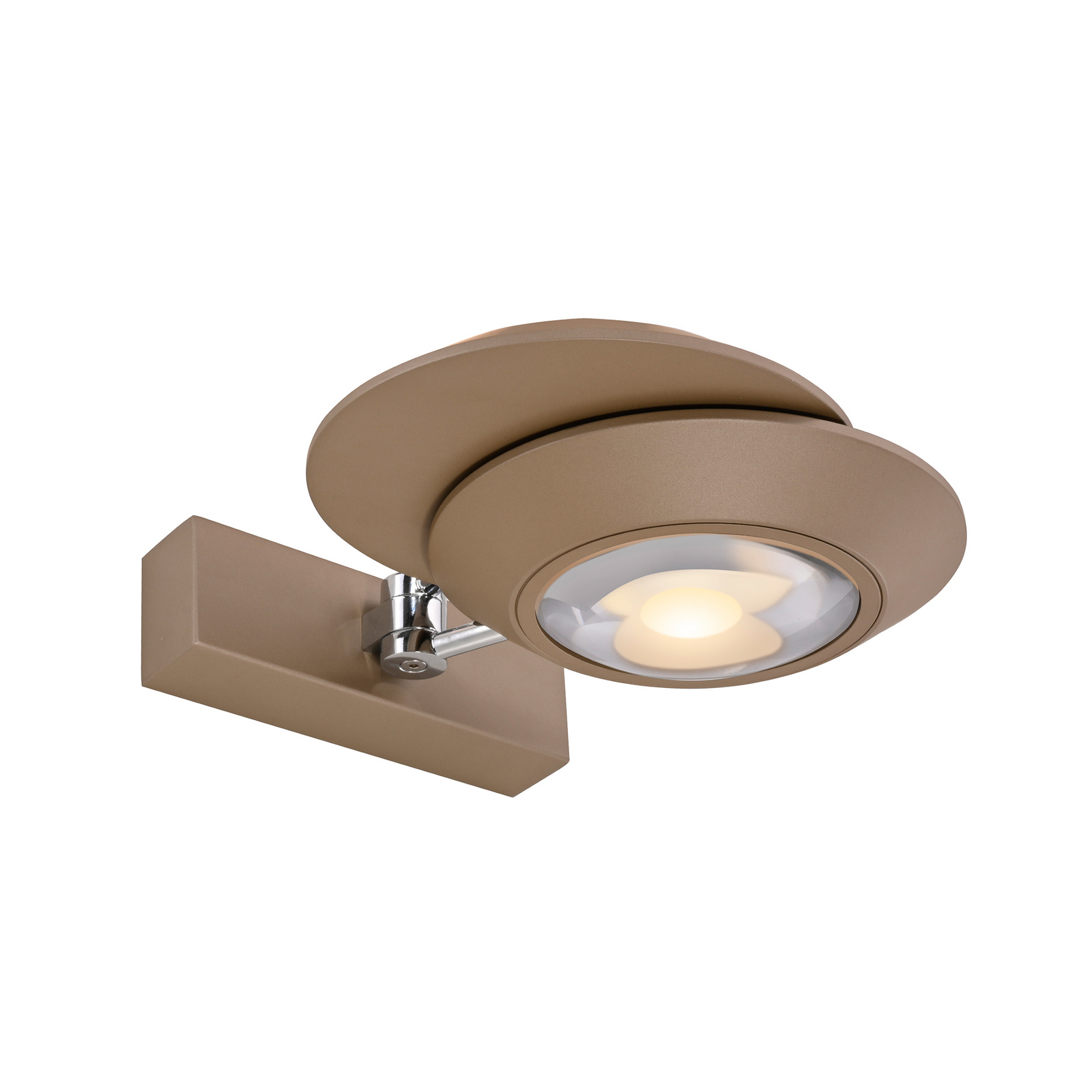 PURE LED stenska svetilka Oculis, bronasta barva 30 cm, železo, 2-svetilna.
