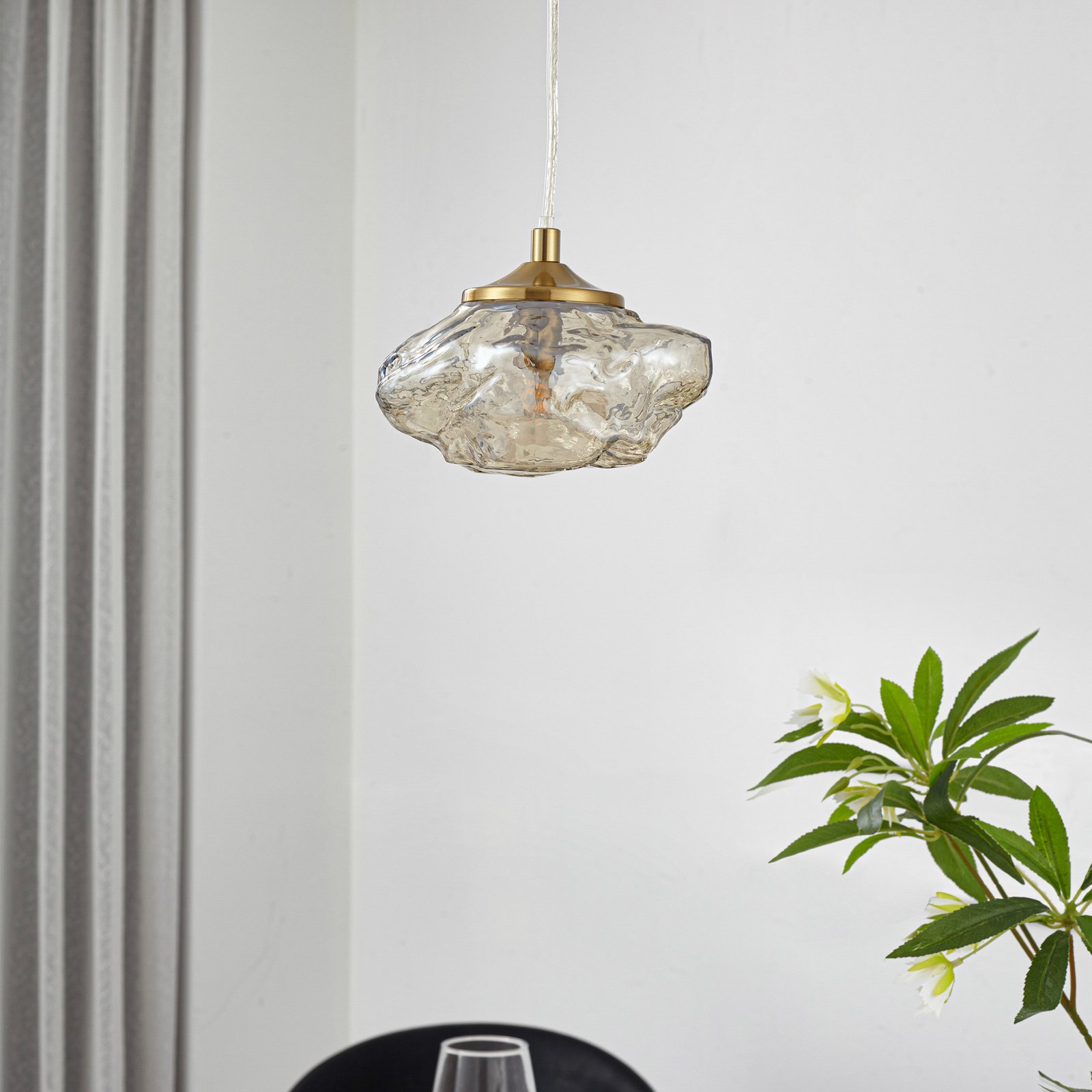 Piatra Pendant Amber/Brass - Lindby