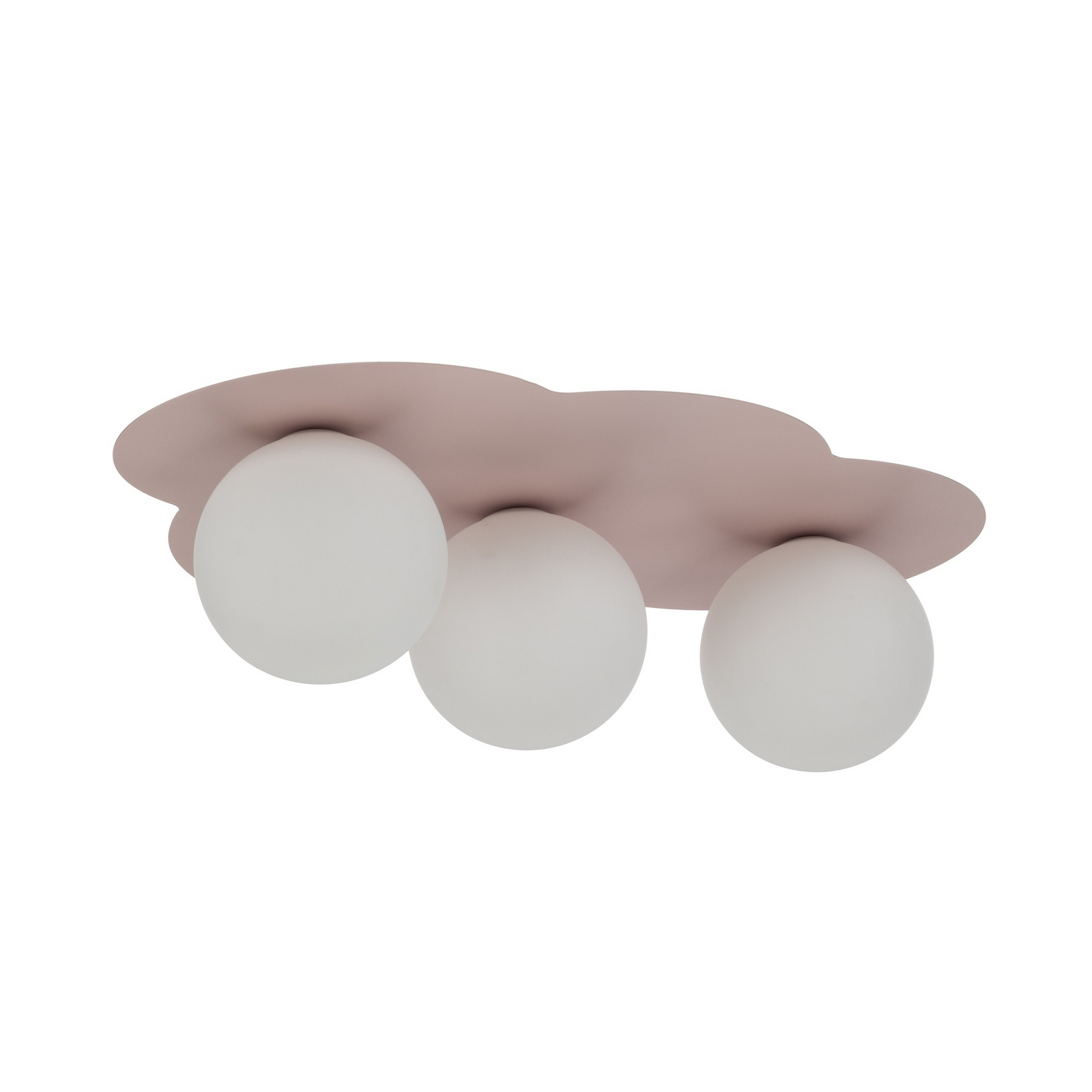 Cloud ceiling light, pink, 3-bulb, glass, length 51 cm, G9 Cloud ceiling light, pink, 3-bulb, glass, length 51 cm, G9