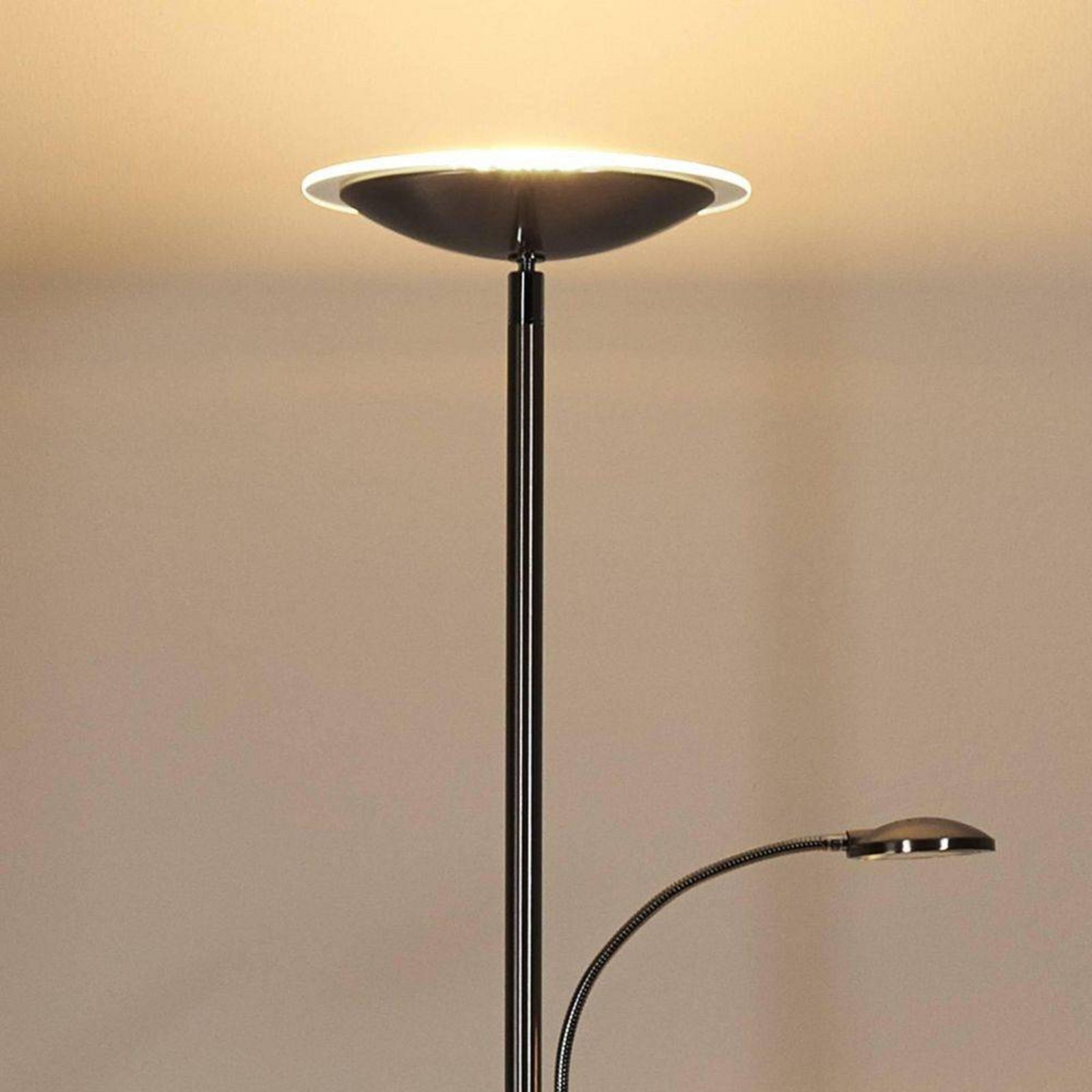 Malea LED Lampadar w/Arm Matt Nickel - Lindby