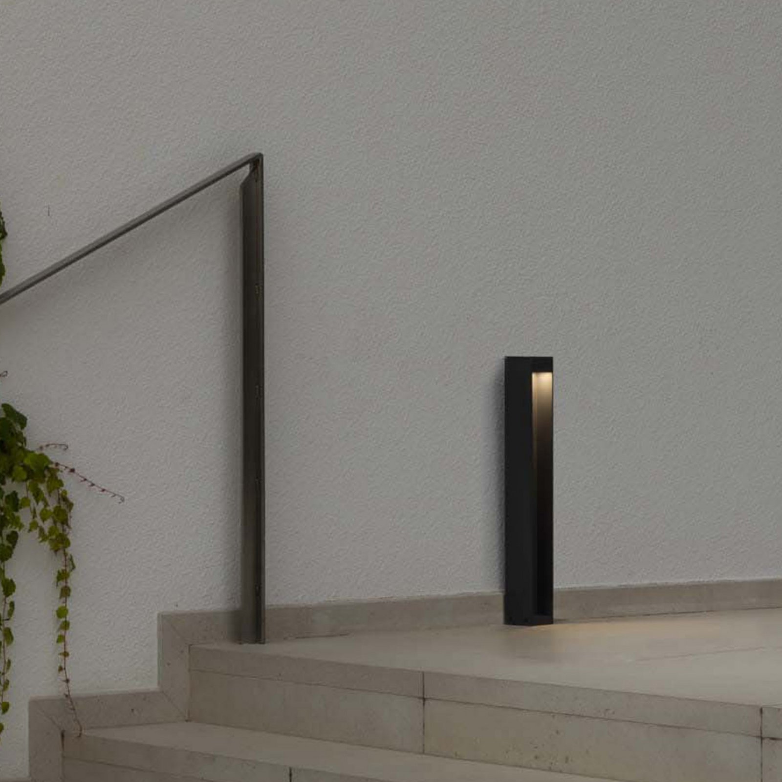 Cerler LED pedestal light, anthracite, 60 cm, metal, IP65, CCT