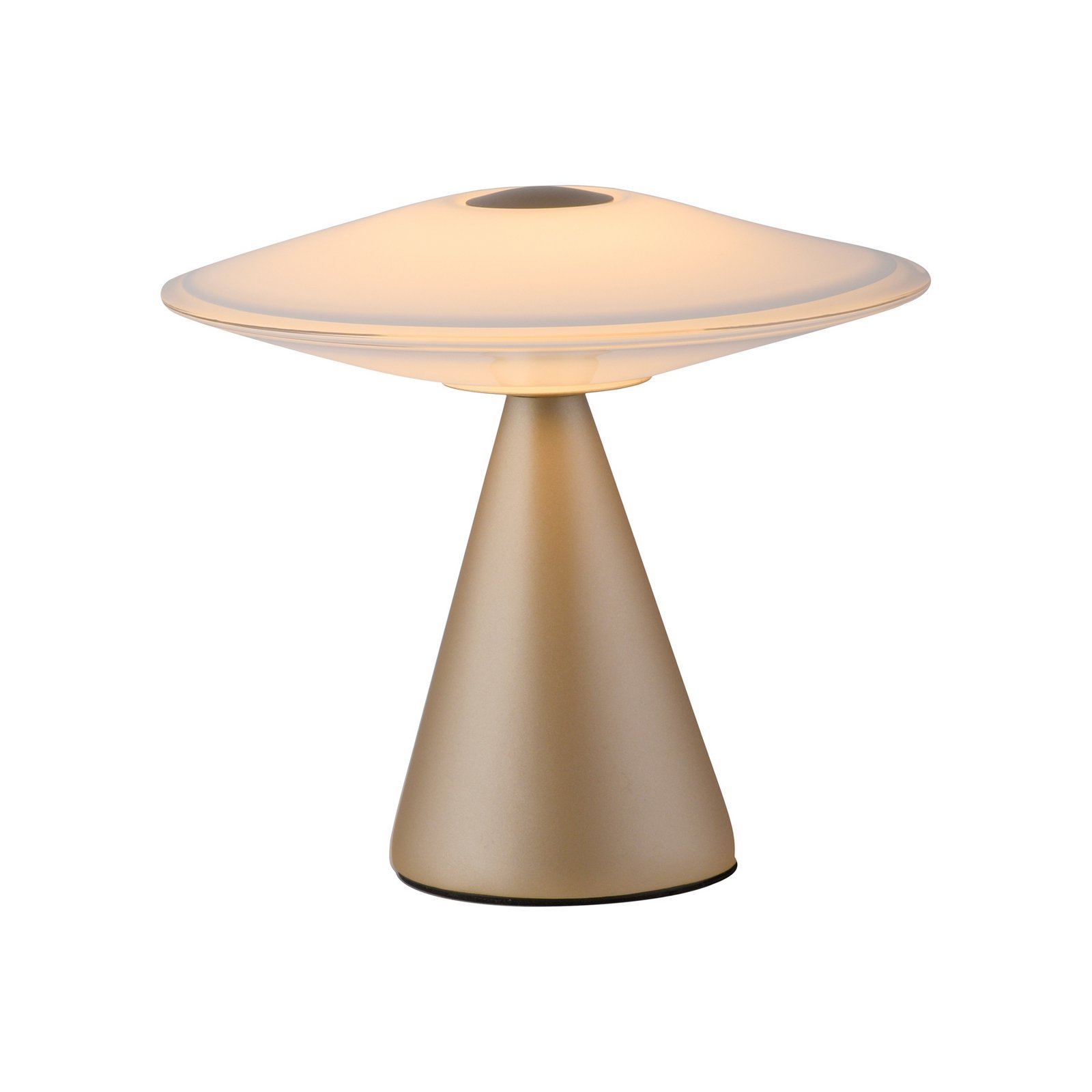 Paul Neuhaus LED-Tischlampe Elipsa, weiß/bronze, dimmbar