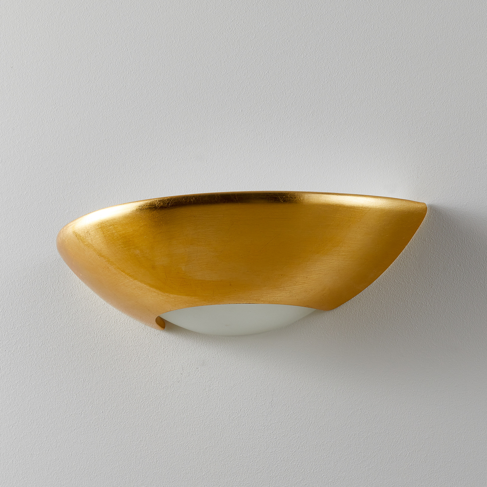 J. Holländer Simple wall lamp Matteo, gold, for Living / Dining Room, ceramic, glass, R7s 78.3 mm, 120 W, energy efficiency: A++, W: 36.5 cm, H: 10 cm