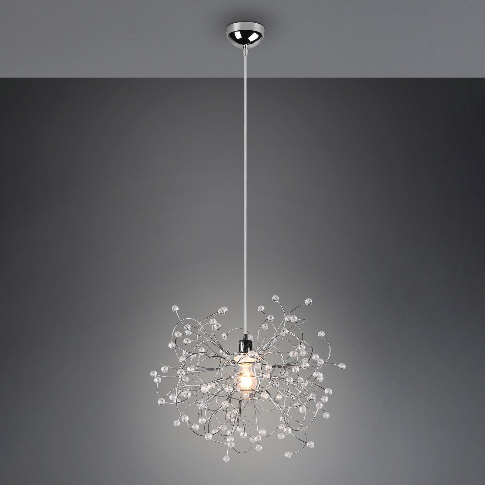 Gloria pendant light, E27, 1-bulb, chrome