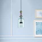 Arte LED-hængelampe, lampeskærm i glas, blå, Ø 16 cm, 12 W