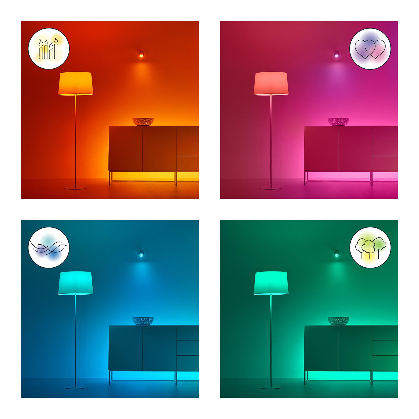 Lichtbronnen Smart Color 8,5W 806lm 2200-6500K RGB 2-pack E27 & Remote - WiZ
