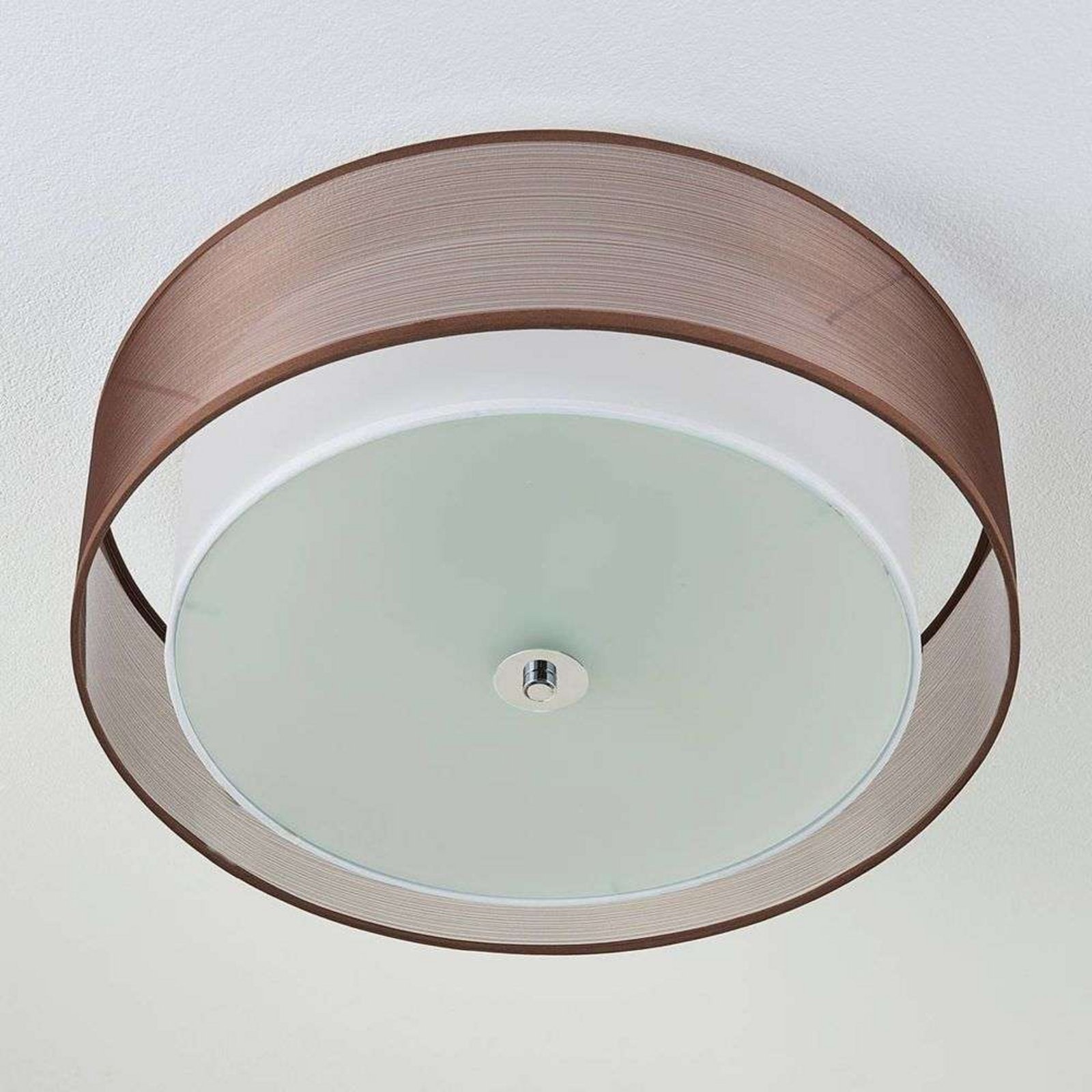 Tobia Plafonieră Brown/White/Chrome - Lindby