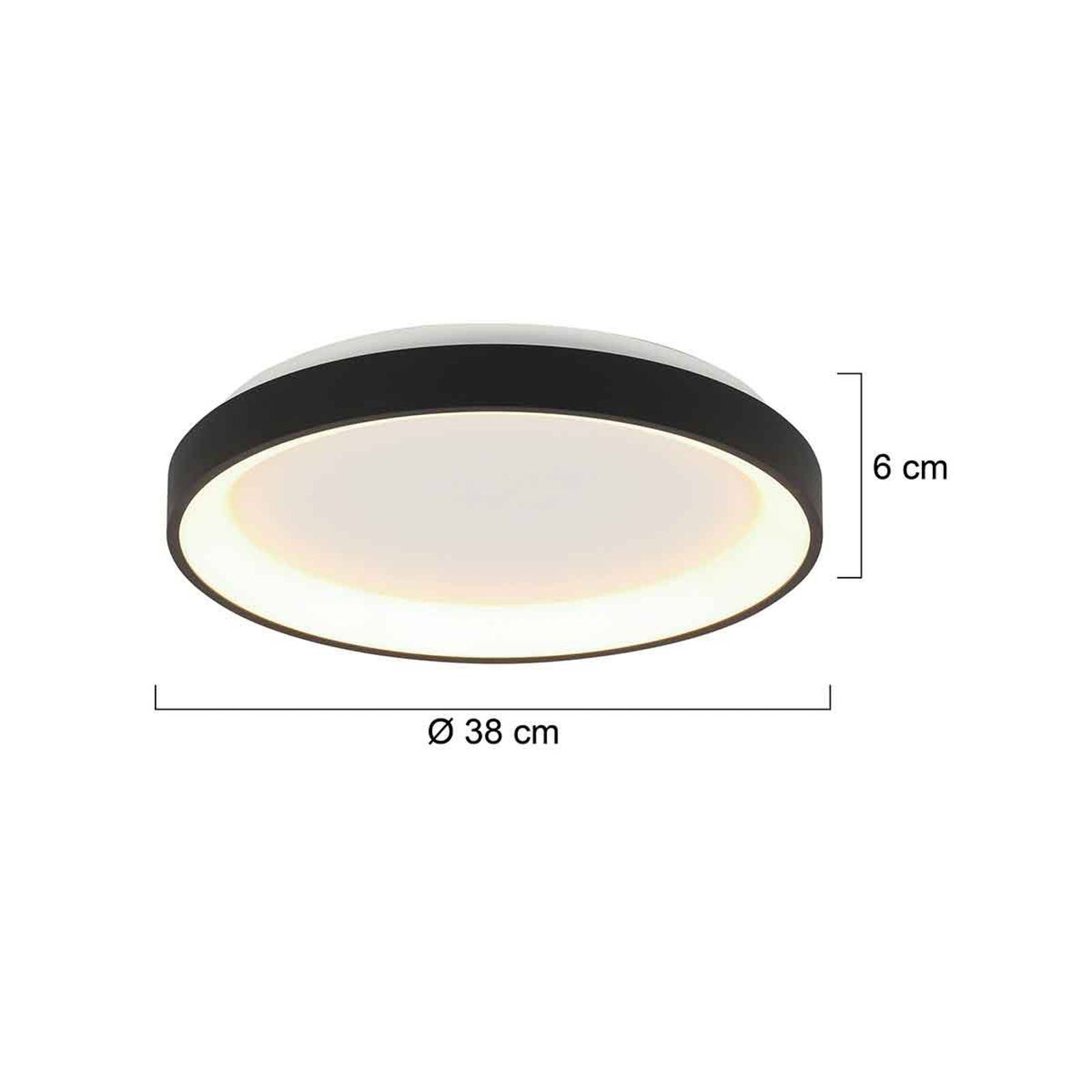 Lampa sufitowa LED Ringlede czarna wysokość 6 cm Ø 38 cm