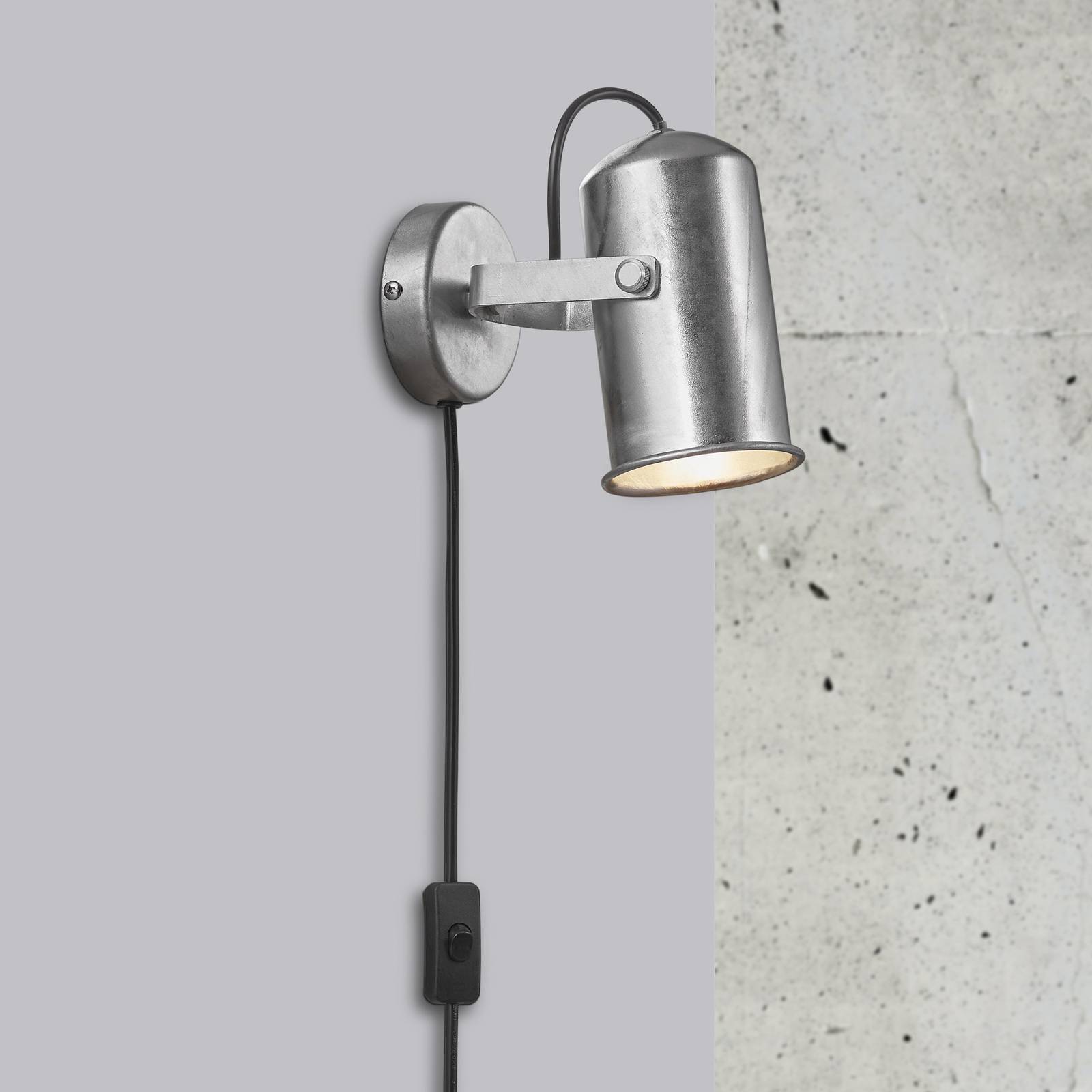 Photos - Chandelier / Lamp Nordlux Porter industrial-look wall light with plug 