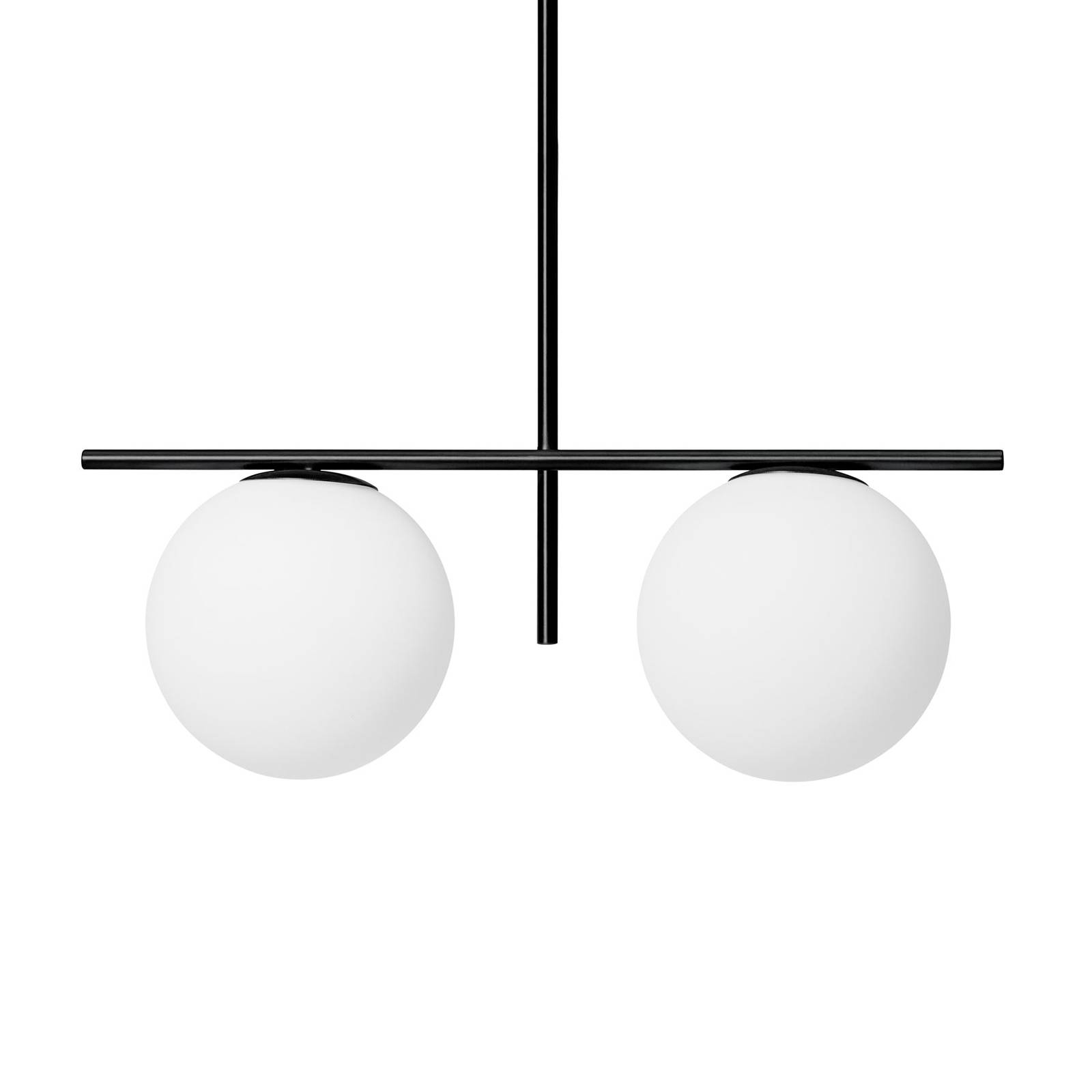 Suspension Jugen, noire/blanche, à deux lampes
