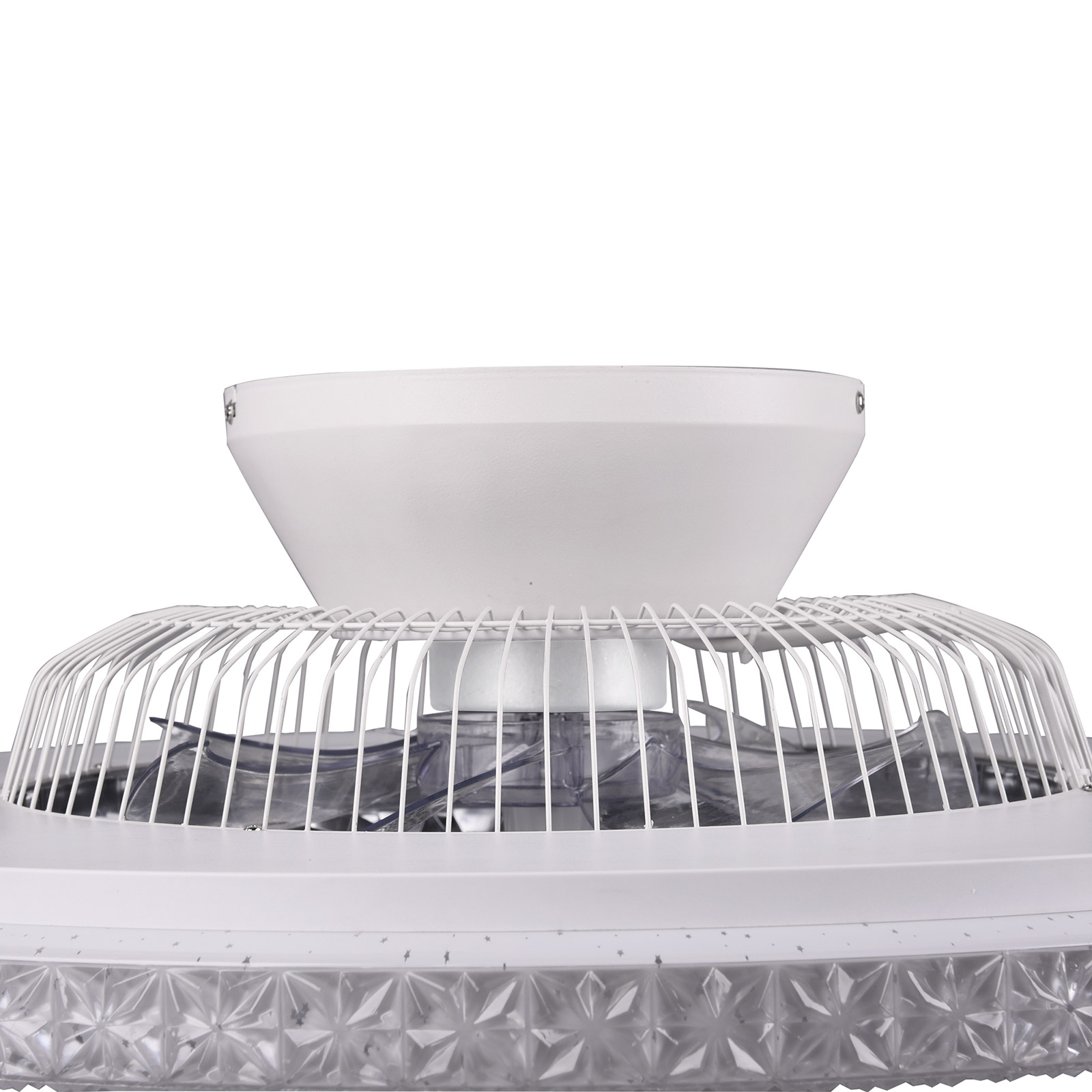 Ventilatore a pale LED Harstad, telaio cristallo