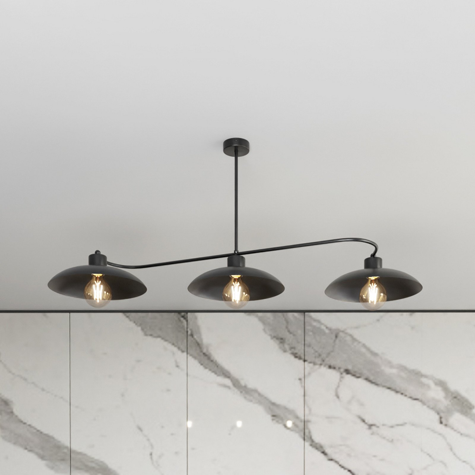 EMIBIG LIGHTING Plachetă de tavan Foster 3 becuri 113 cm negru metal - Camera de zi / sufragerie - Modern
