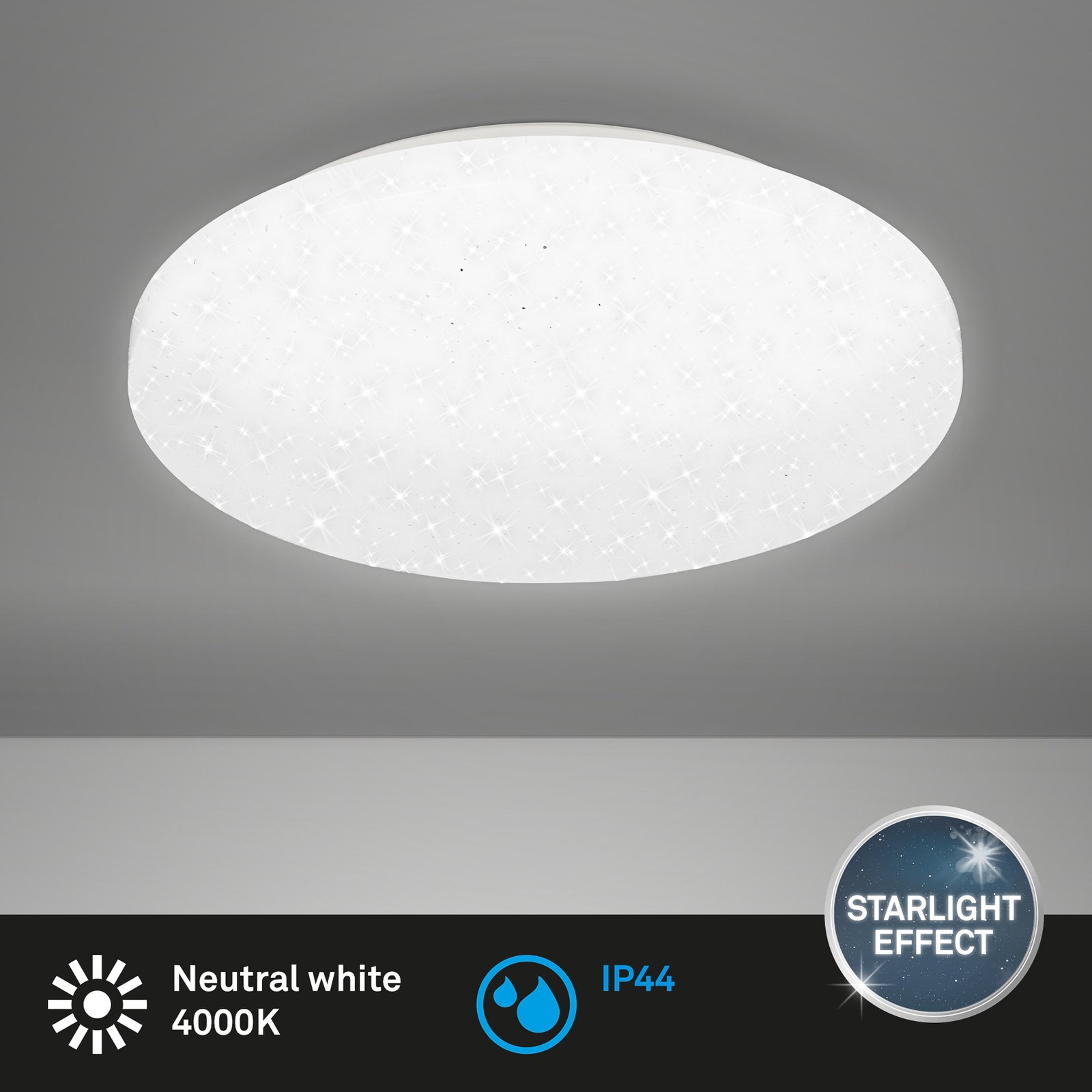 LED-Deckenlampe Case IP44 Sternenhimmel 840 Ø 28cm