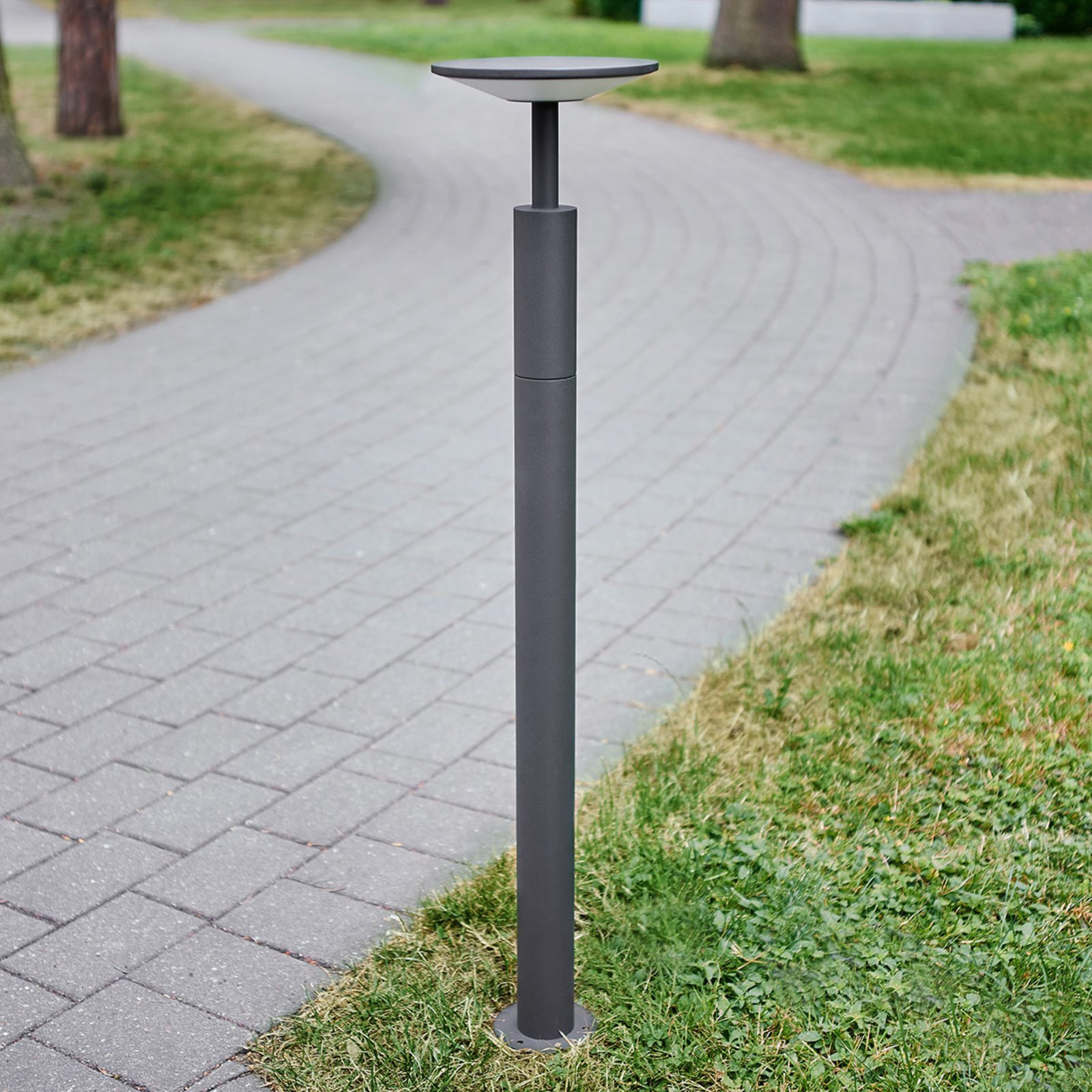 Fenia Buiten Tuinlamp H100 Anthracite/Opal - Lucande