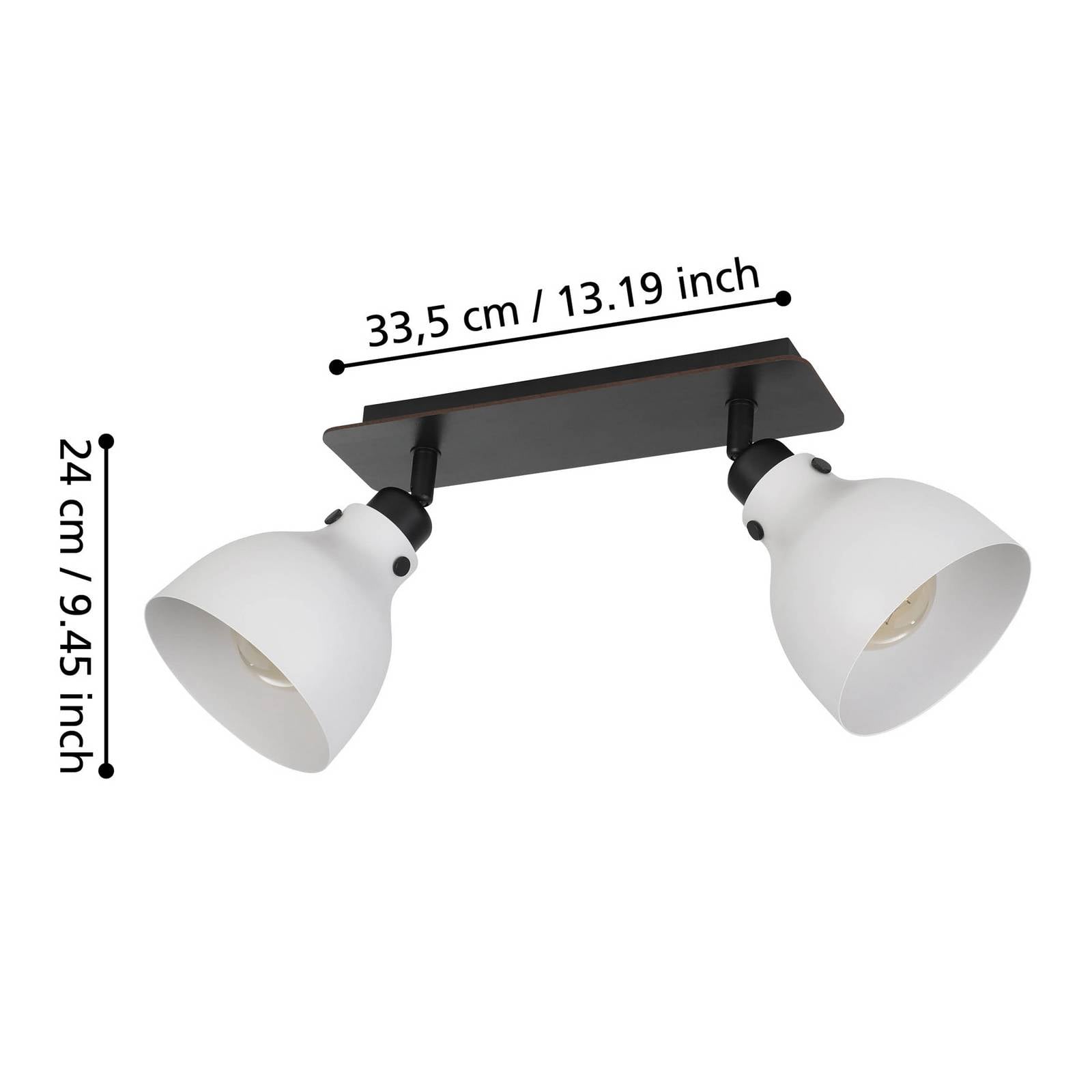  Eglo Deckenstrahler Matlock,  Länge 52 Cm, Grau/schwarz, 2-flg. 