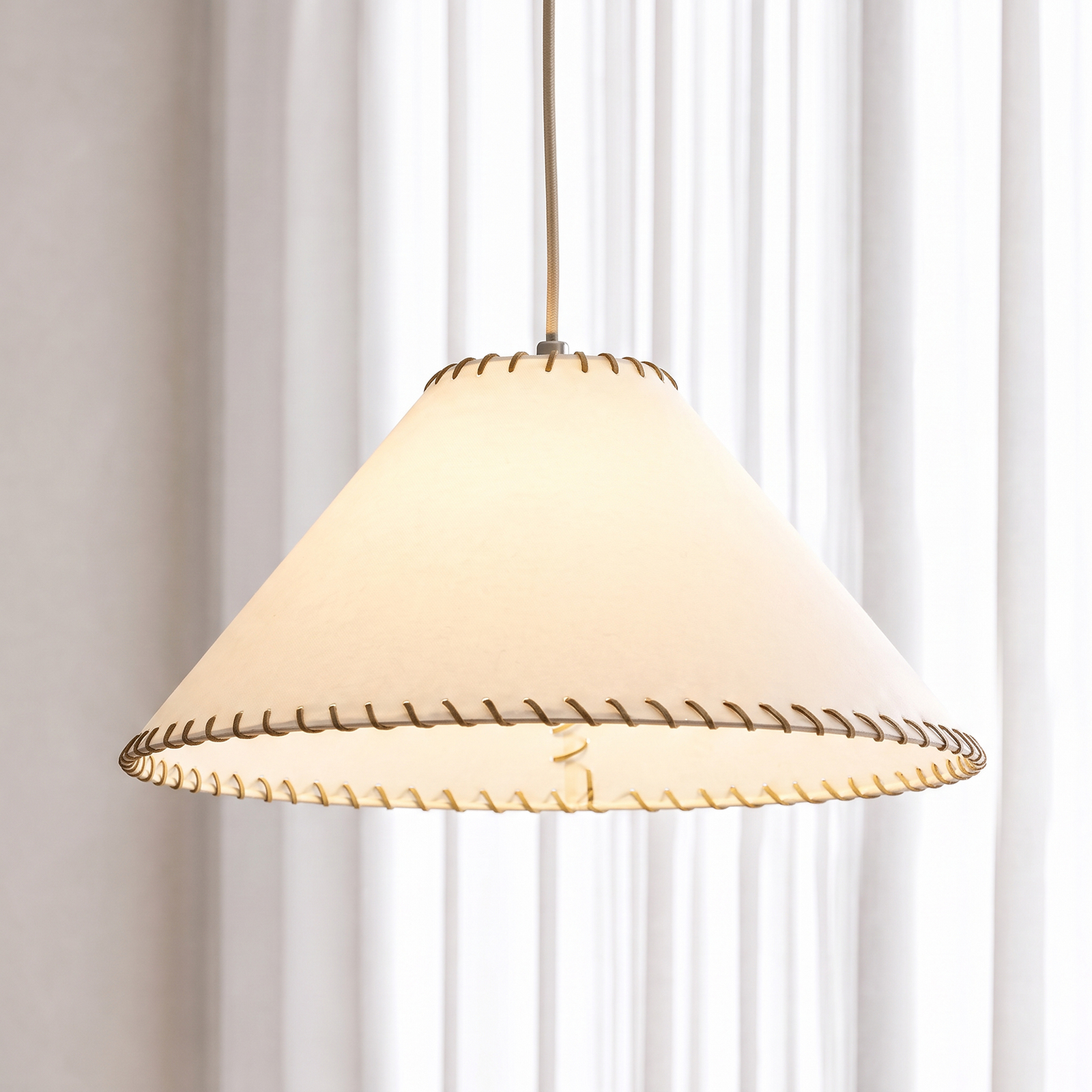NOLA rippvalgusti Whitt, valge, paber, Ø 39 cm, E27