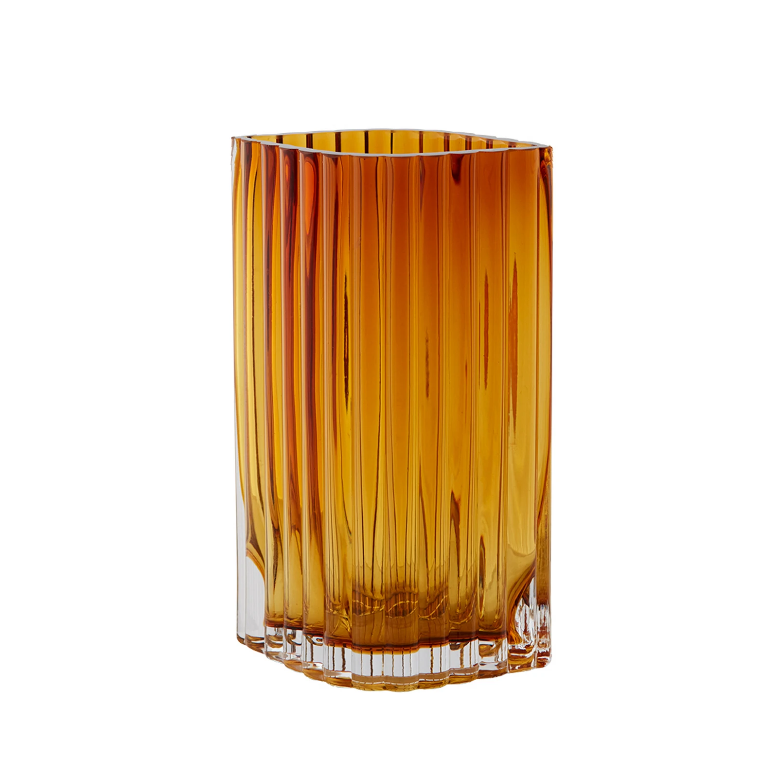 AYTM Folium vase, height 20 cm, amber, glass