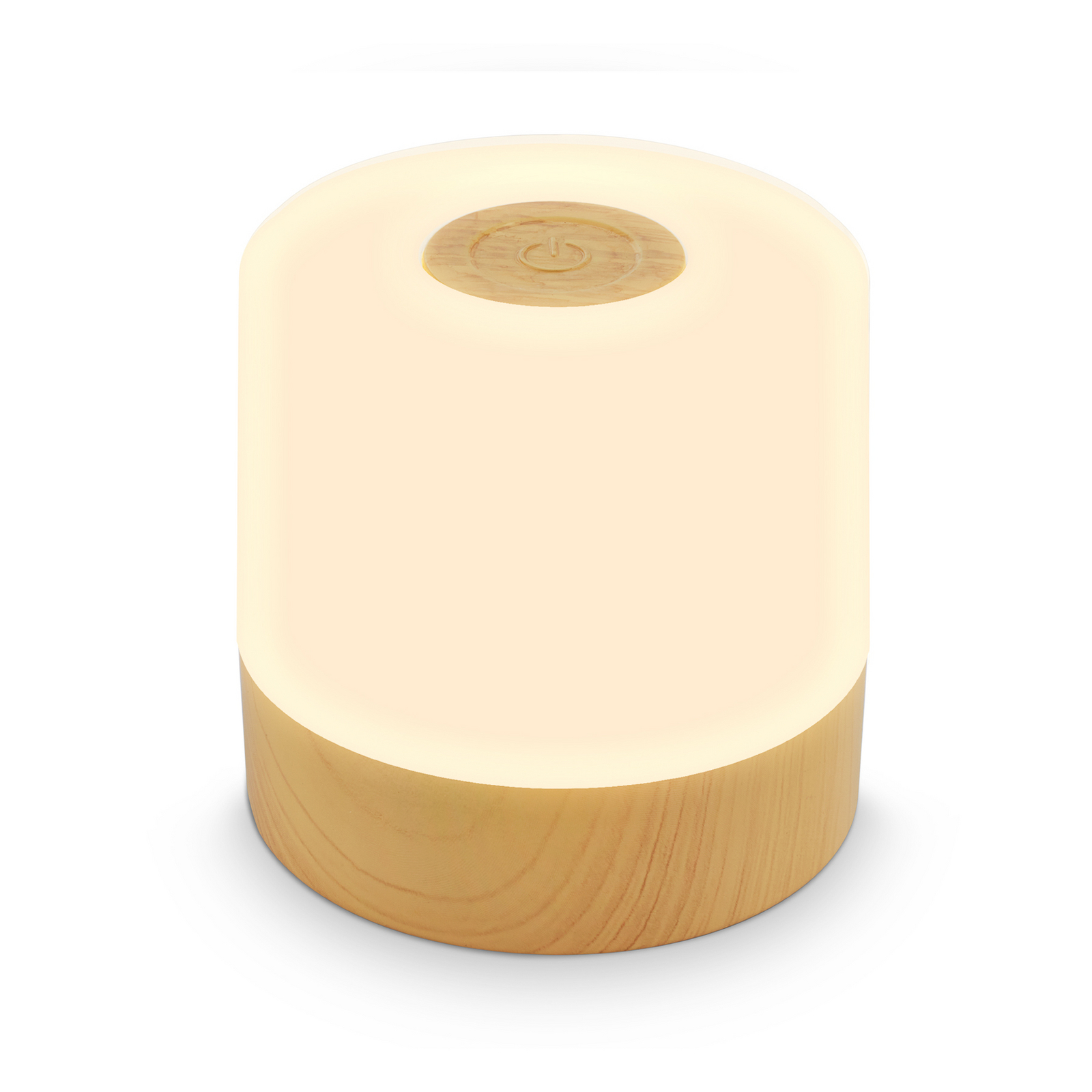 LED-Akku-Tischleuchte Cita Holzoptik, USB-C, 2.700 K, Dimmer