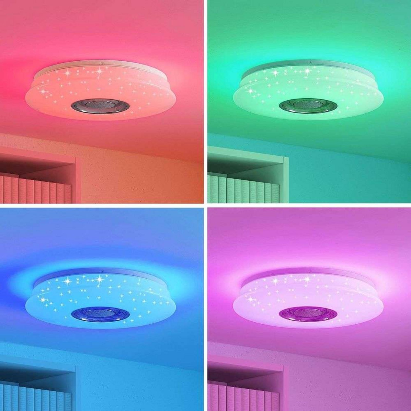 Elpida LED Ceiling Lamp w/Speaker Opal - Lindby