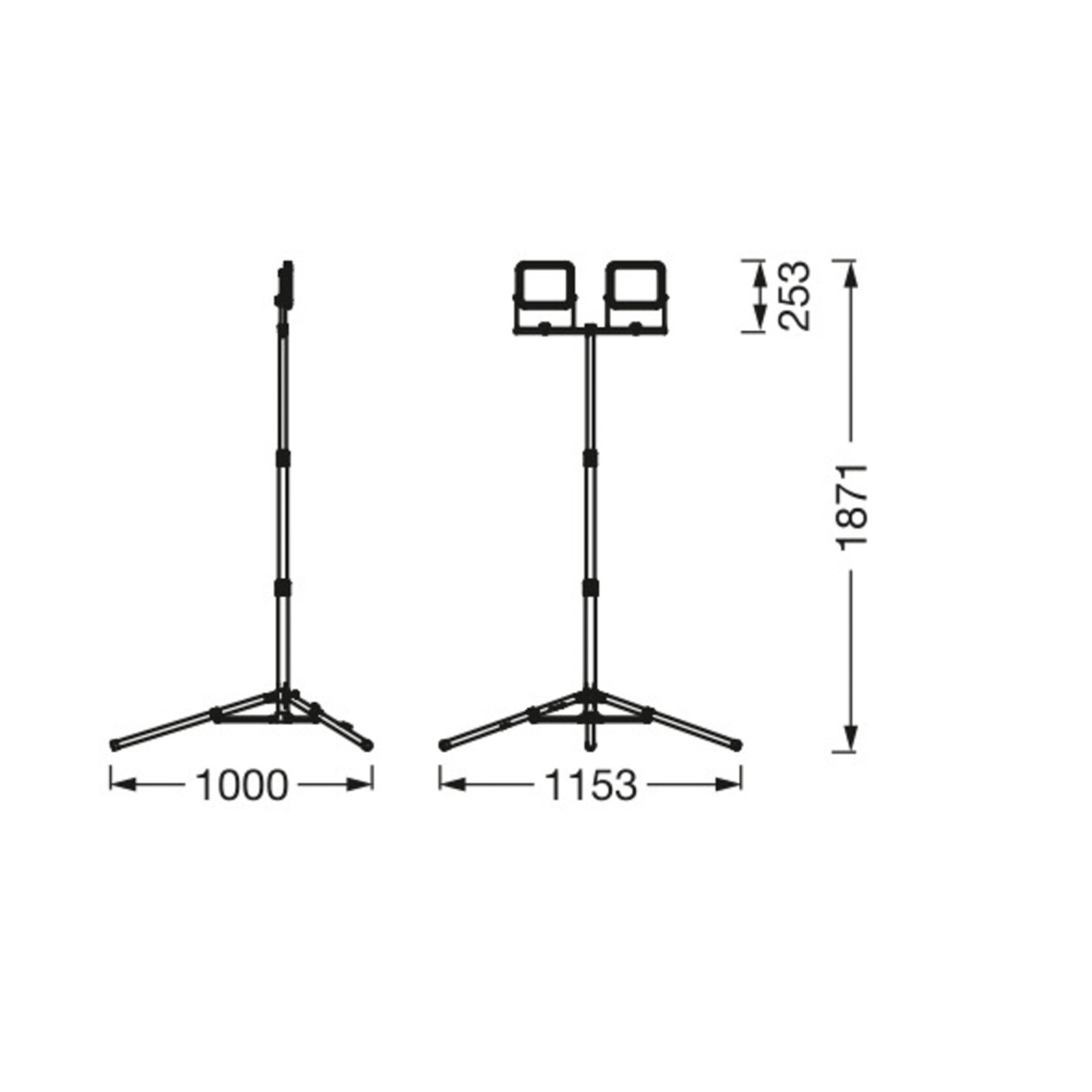 Ledvance LED-arbejdslampe Value Tripod 2-fl. 2 x 30 W