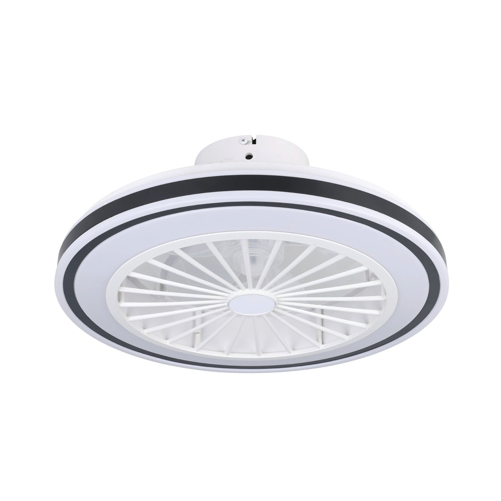 Stropný ventilátor Almeria LED CCT, biela/čierna