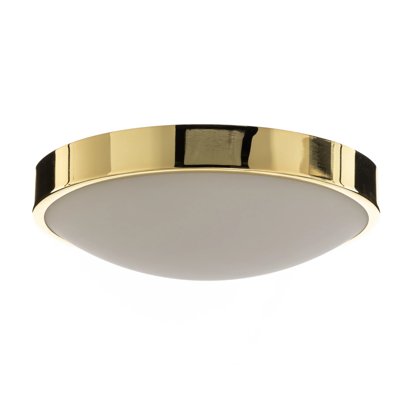 Plafoniera Jaris, vetro bombato, Ø 36 cm, oro